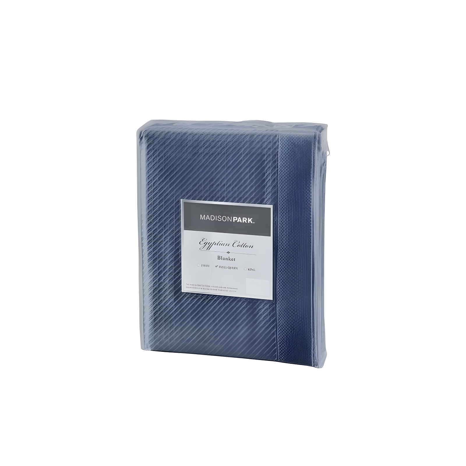 Full/Queen Textured Cotton Blanket Blue: Madison Park Waffle Weave, OEKO-TEX Certified, No Fill