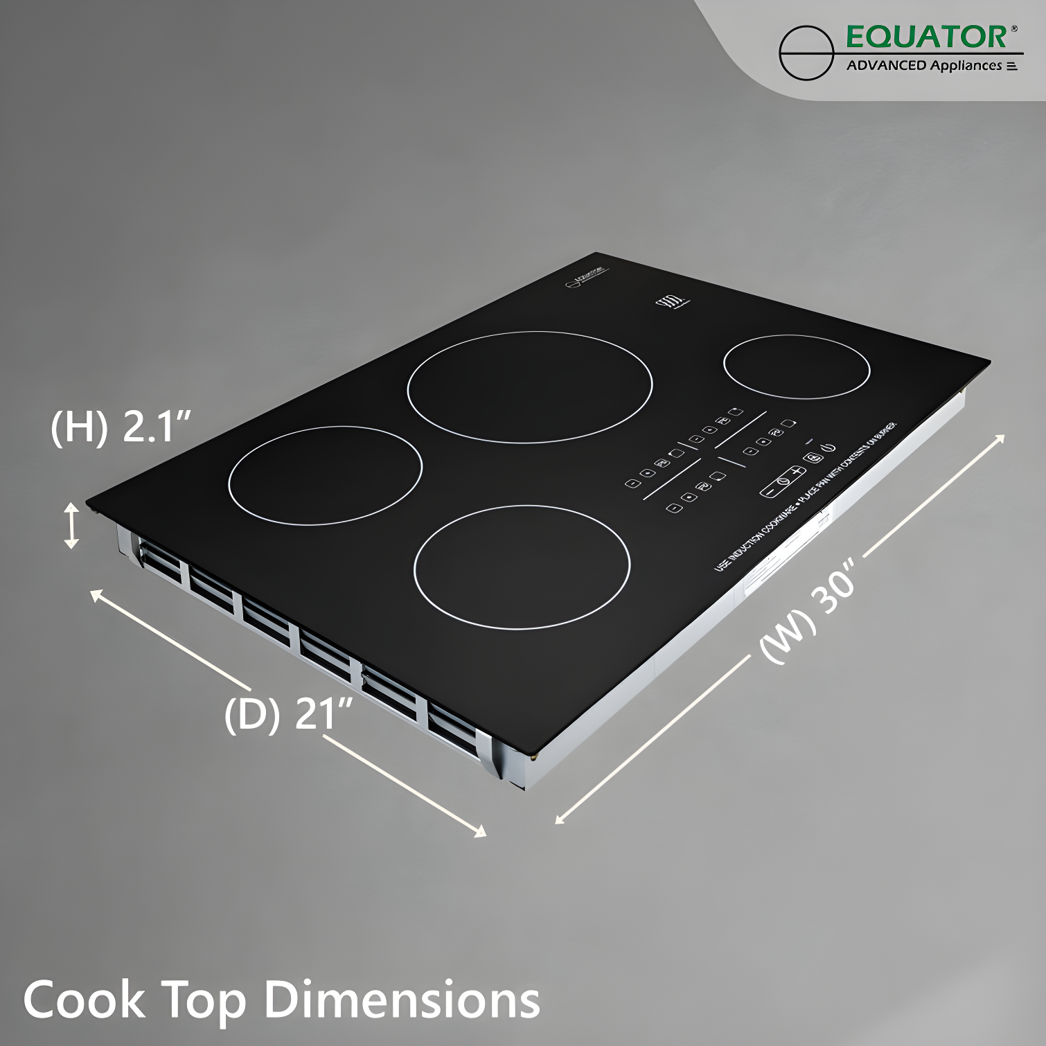 Equator Advanced Appliances Equator 30" Built-In 4 Burner Induction Cooktop POWER BOOST Keep Warm 240V/7400W BIC 304