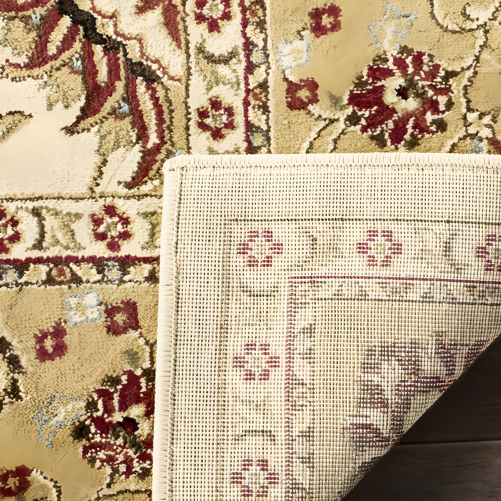 Lyndhurst LNH553 Power Loomed Area Rug - Ivory/Beige - 6'7"x9'6" - Safavieh.