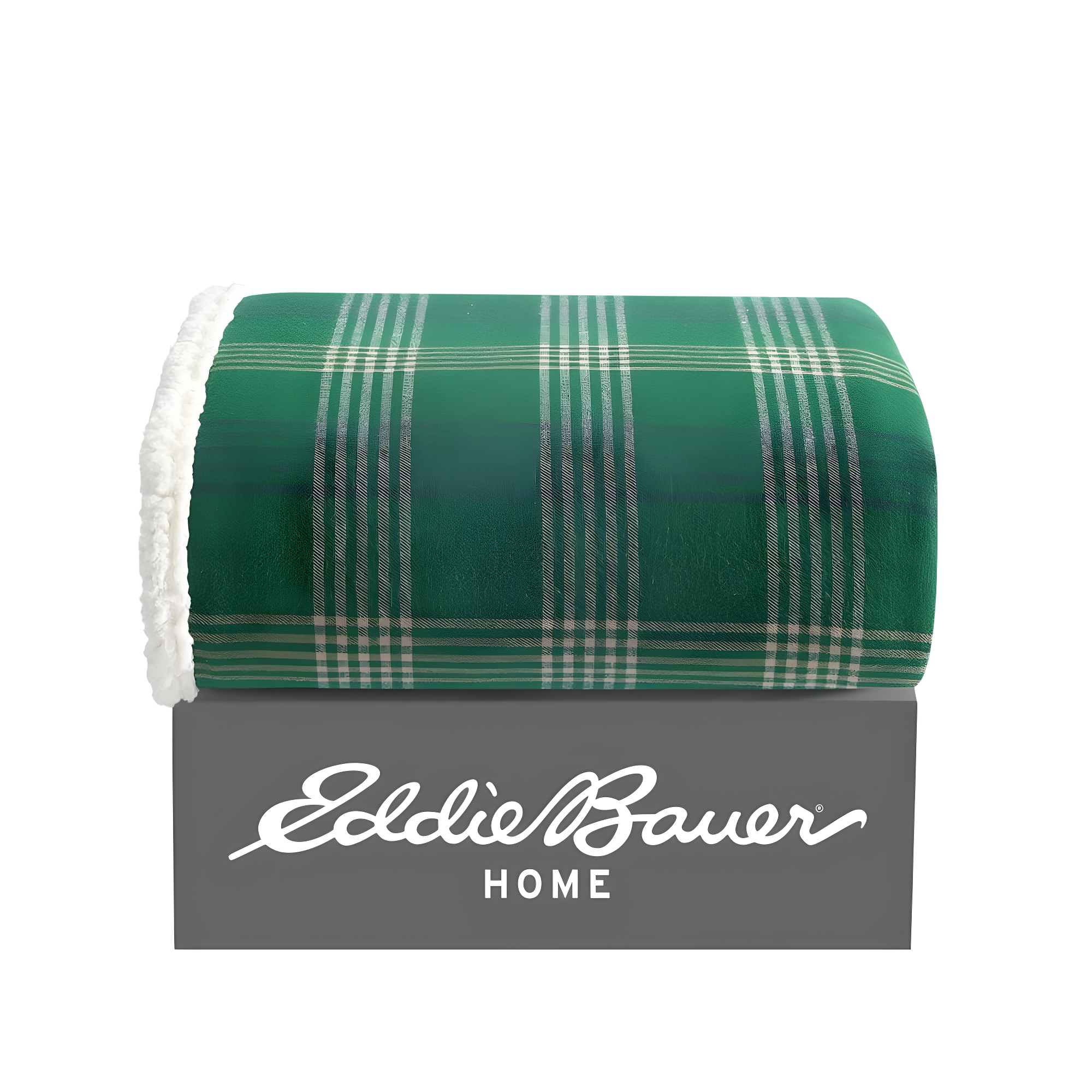 Eddie Bauer Printed Flannel/Sherpa Throw Blankets