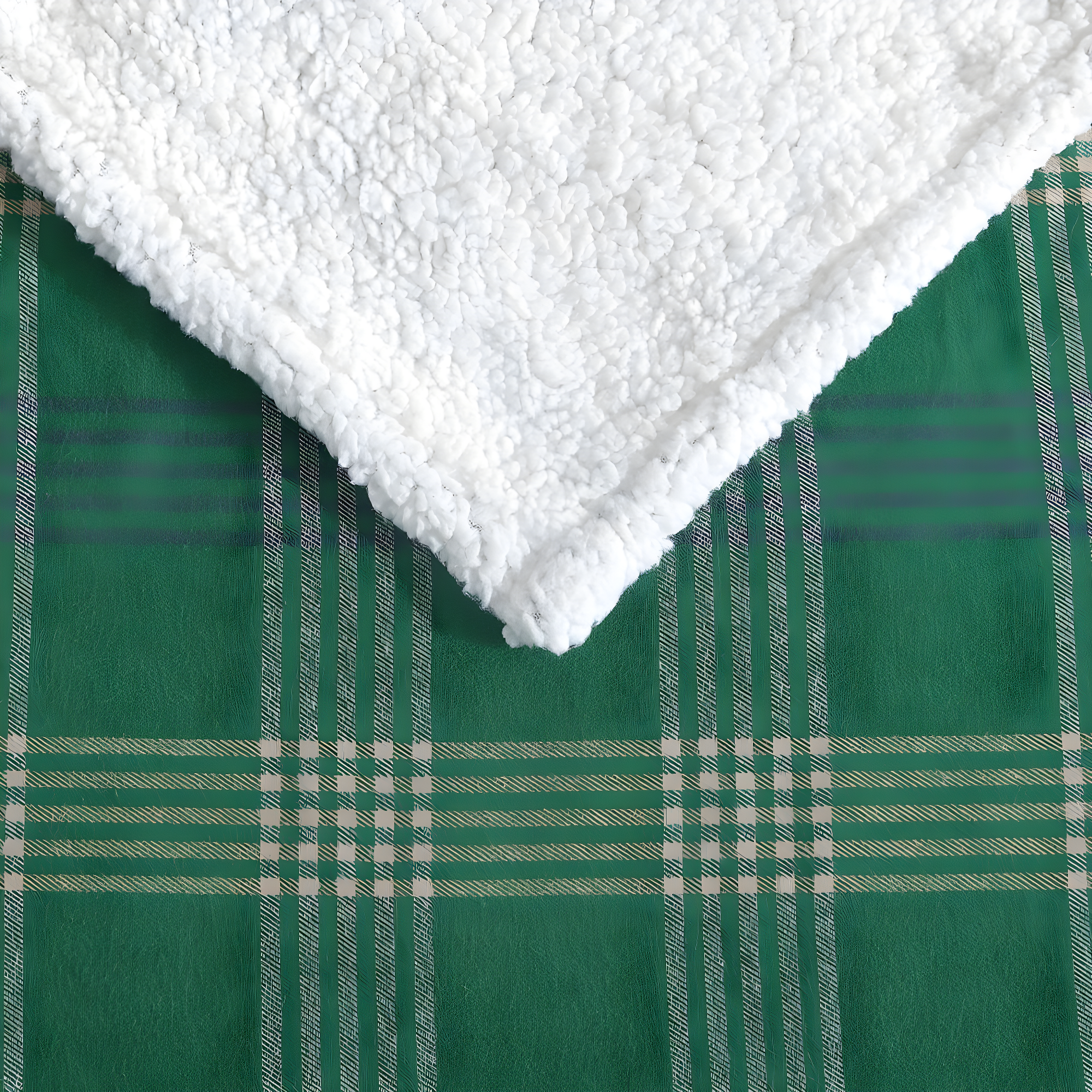 Eddie Bauer Printed Flannel/Sherpa Throw Blankets