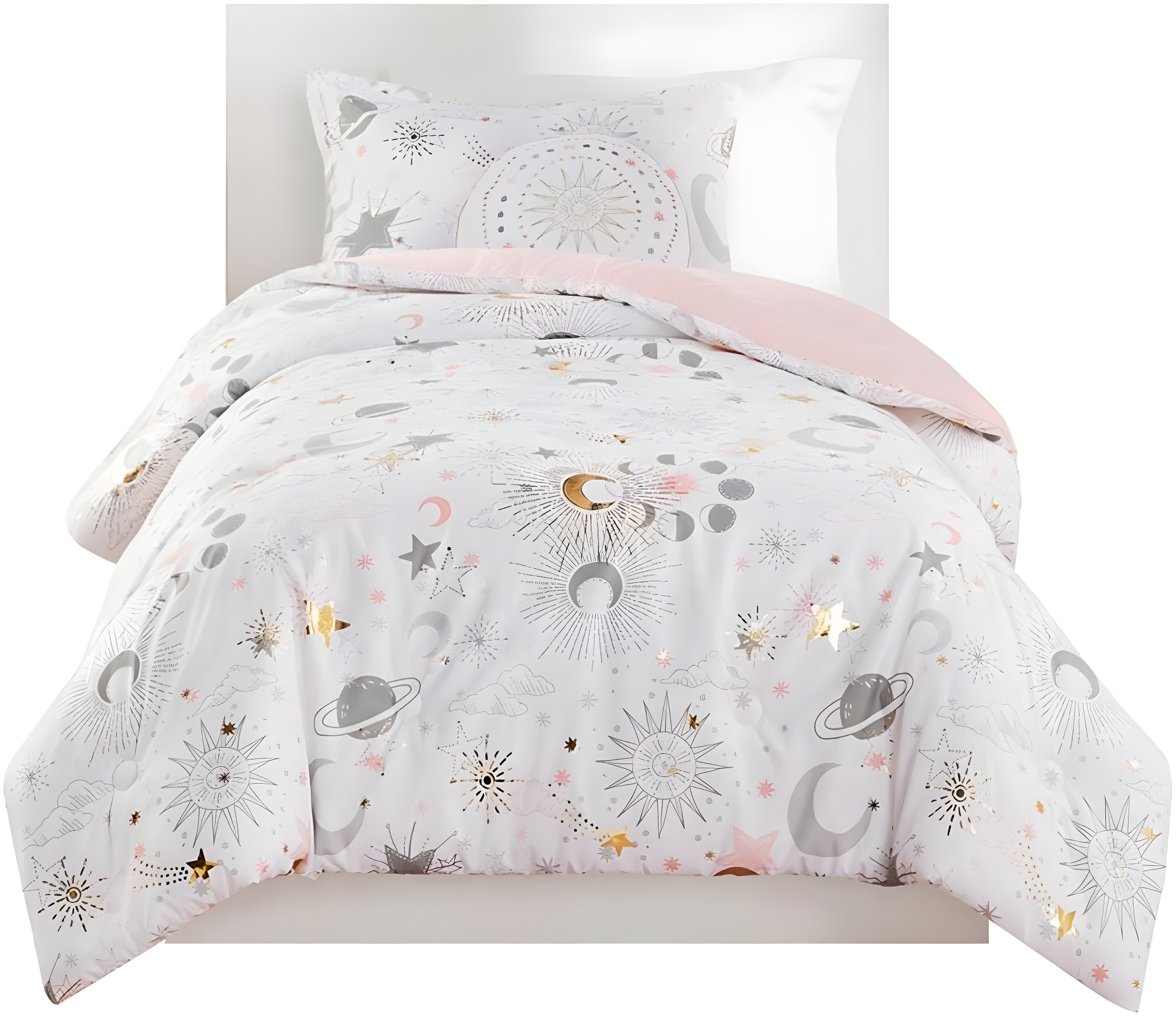 Intelligent Design Kids Celia Starry Sky Metallic Print Comforter Set