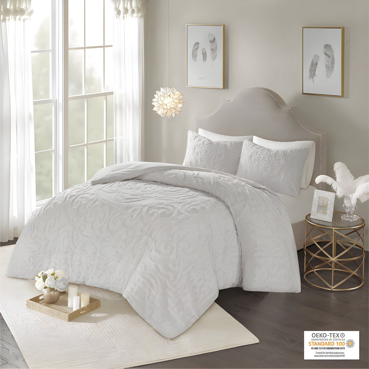 510 Design Everly 3 Piece Tufted Woven Medallion Comforter Set