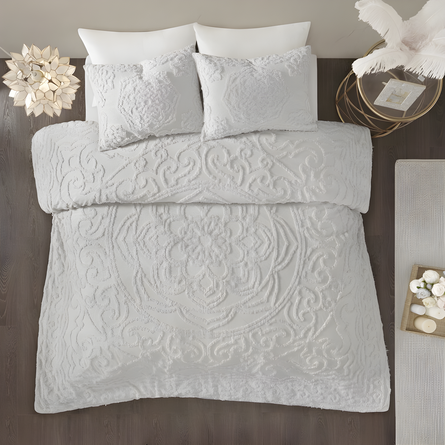 510 Design Everly 3 Piece Tufted Woven Medallion Comforter Set