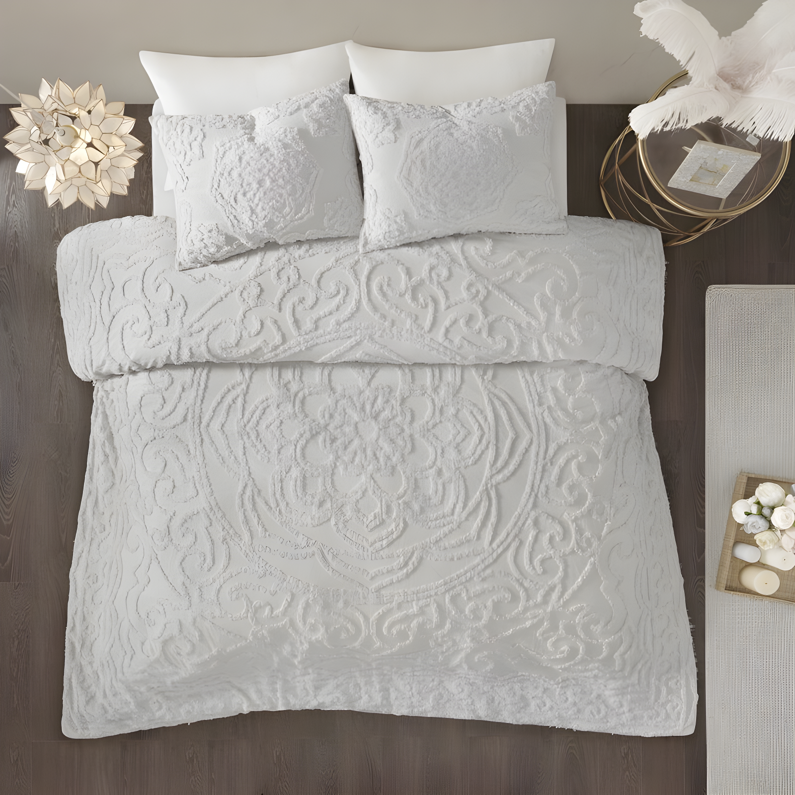 510 Design Everly 3 Piece Tufted Woven Medallion Comforter Set