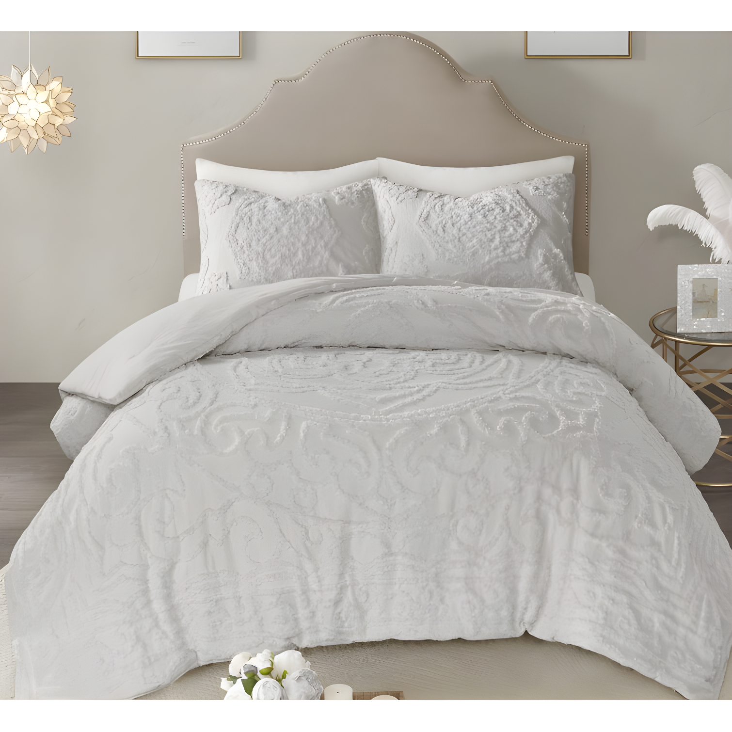 510 Design Everly 3 Piece Tufted Woven Medallion Comforter Set