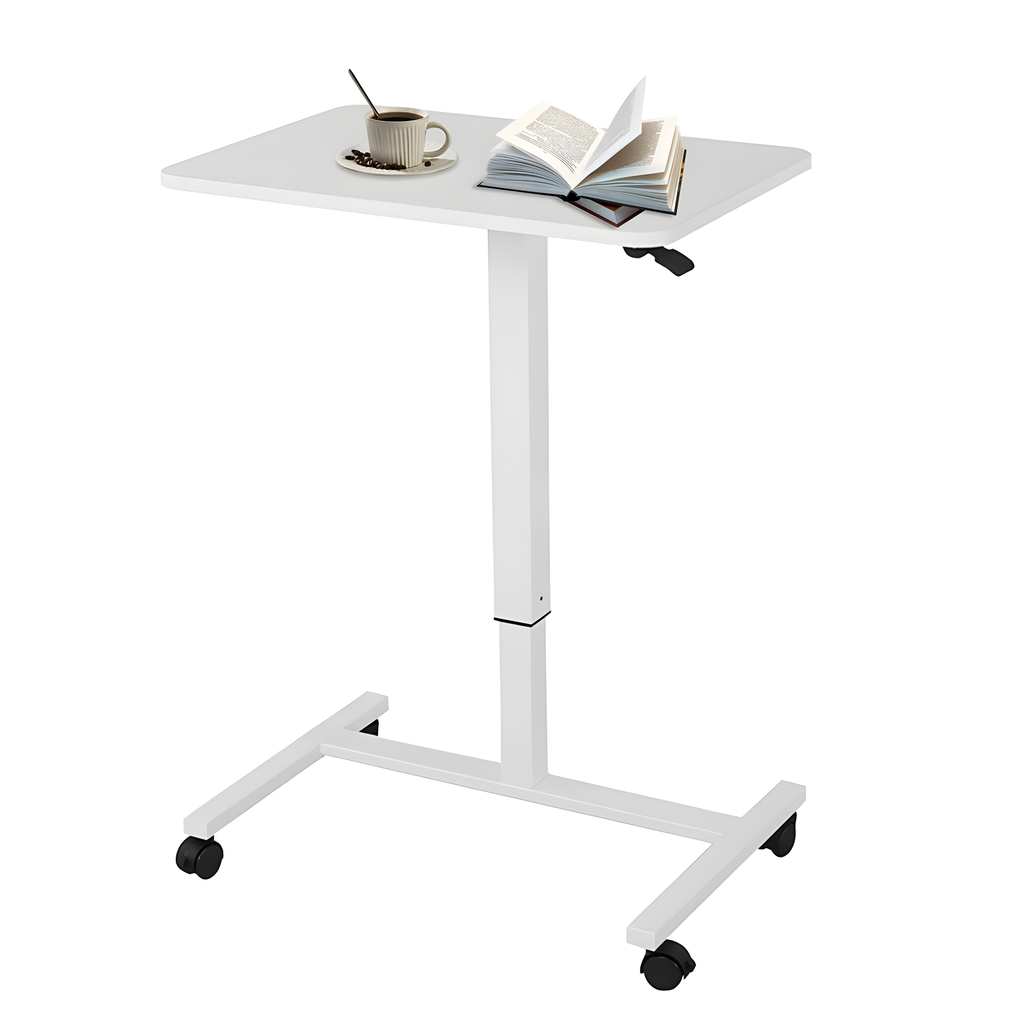 XIANERS Mobile Standing Desk Pneumatic Computer Table Adjustable Height Mobile Stand Up Desk With Wheels Portable Rolling Desk Computer Desk Laptop Desk Standing Table latest