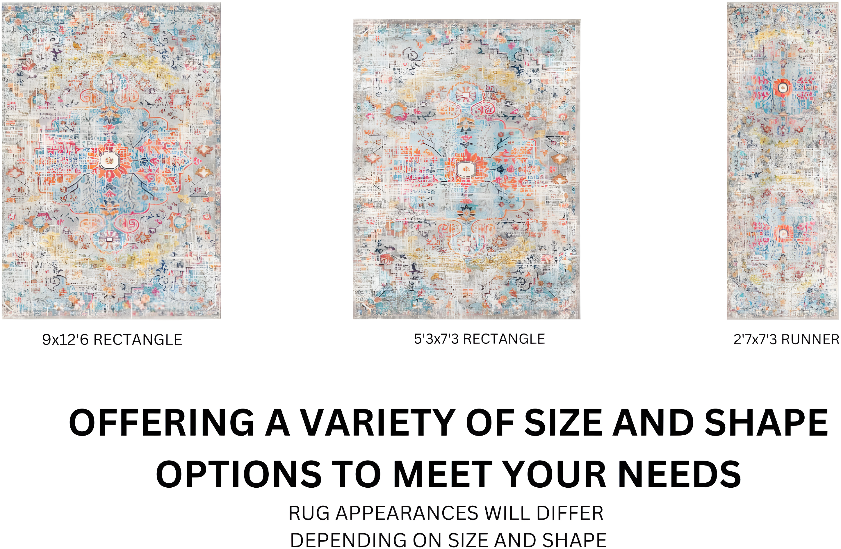 Livabliss Harput Vintage Medallion Area Rug,7'10" x 10'2",Aqua