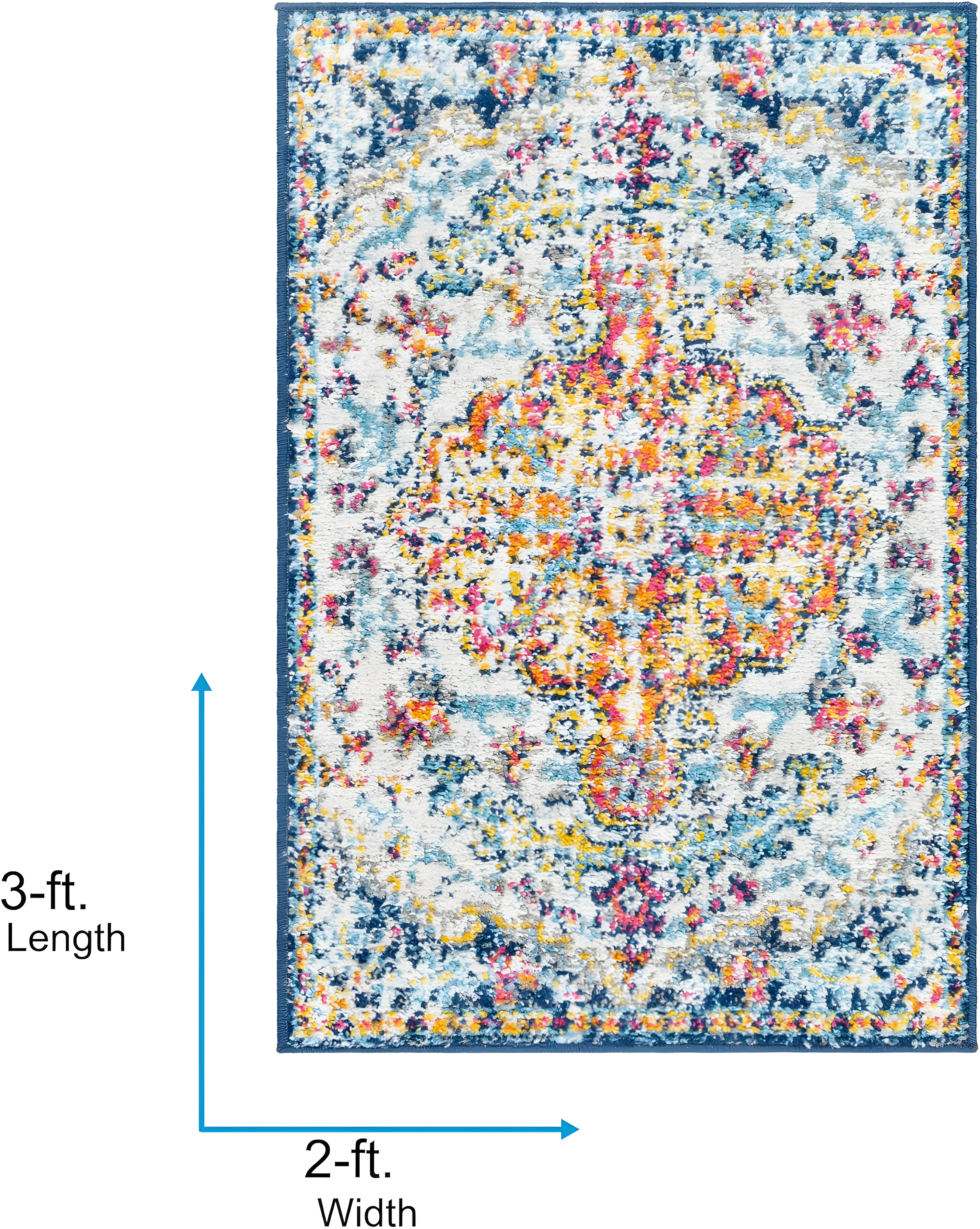 Livabliss Harput Vintage Medallion Area Rug,7'10" x 10'2",Aqua