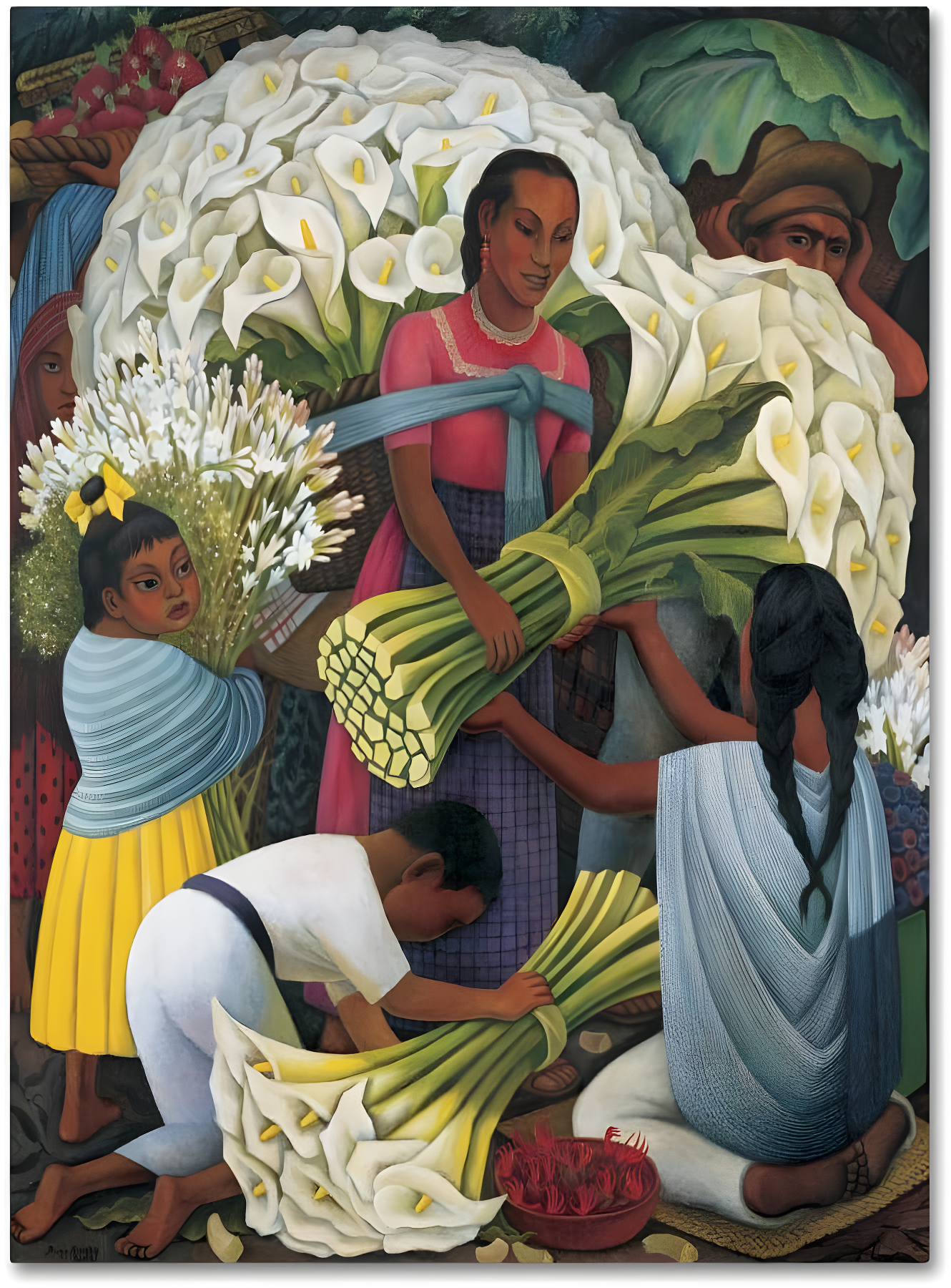 Vault W Artwork " The Flower Vendor " by Diego Rivera