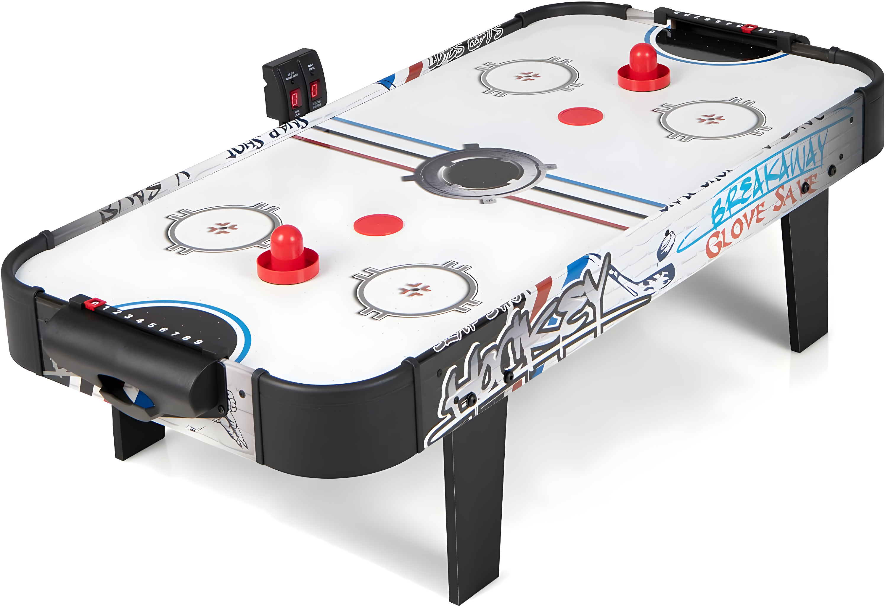 Costway 42''Air Powered Hockey Table Game Room Indoor Sport Electronic Scoring 2 Pushers