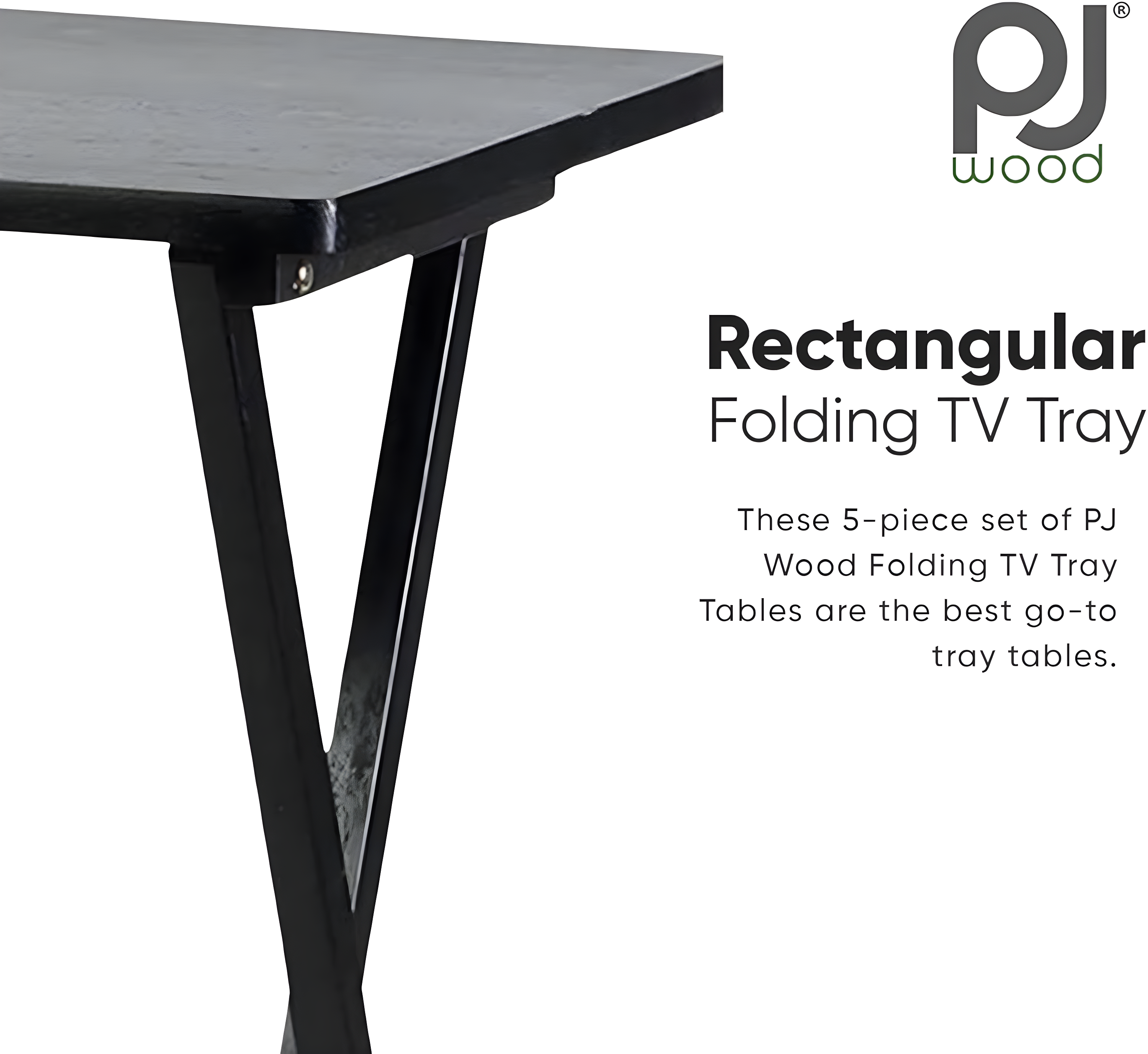 PJ Wood Folding TV Tray Tables with Compact Storage Rack, 5 Piece Set & Reviews | Wayfair