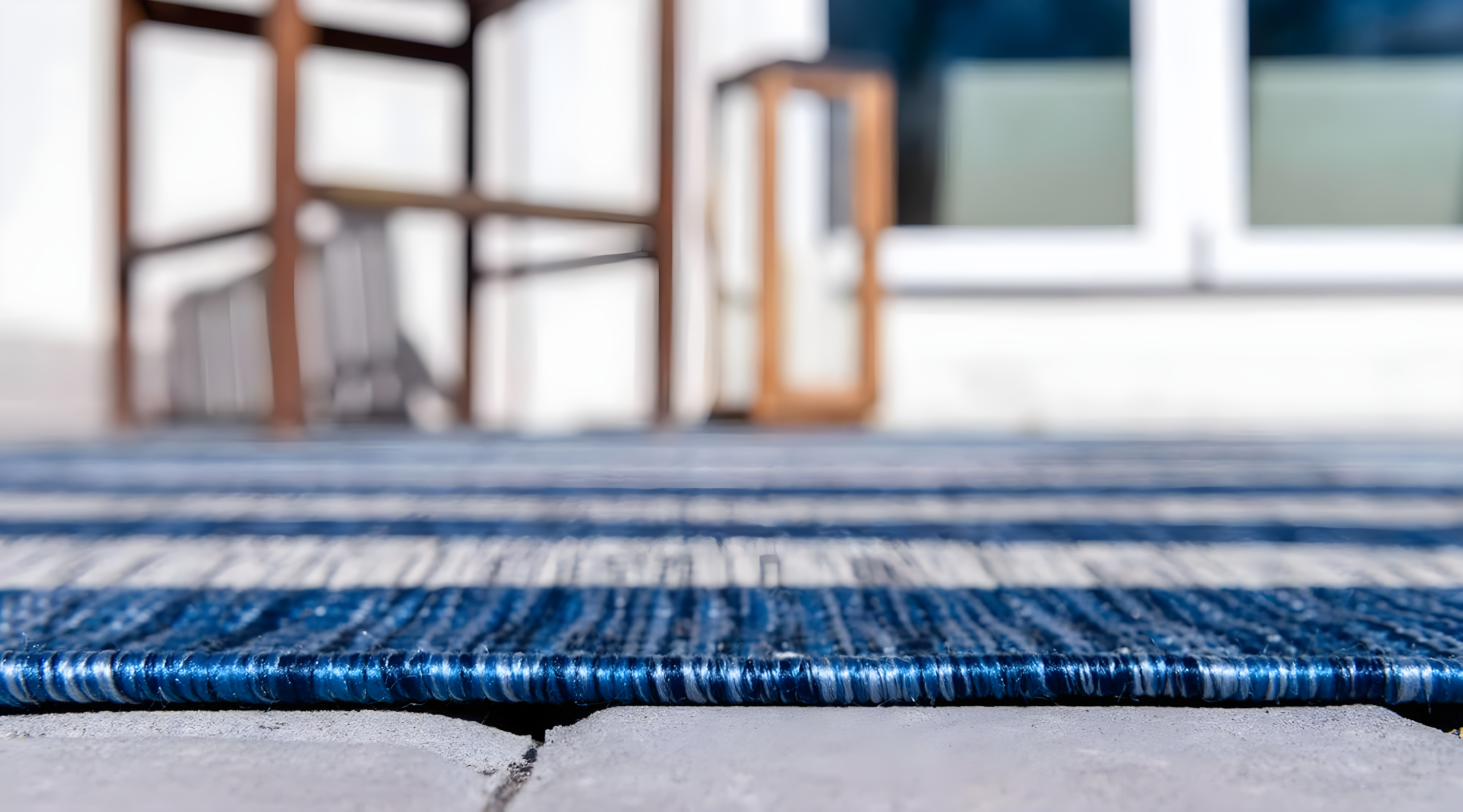 Unique Loom 6' 1 x 9' 0 Rectangle Indoor/Outdoor Striped Blue Area Rug