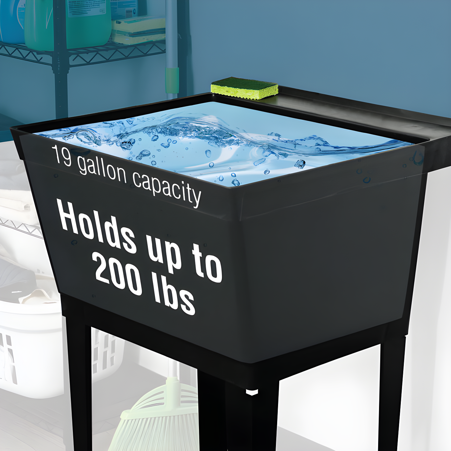 23.5'' L x 23.5'' W Free Standing Laundry Sink