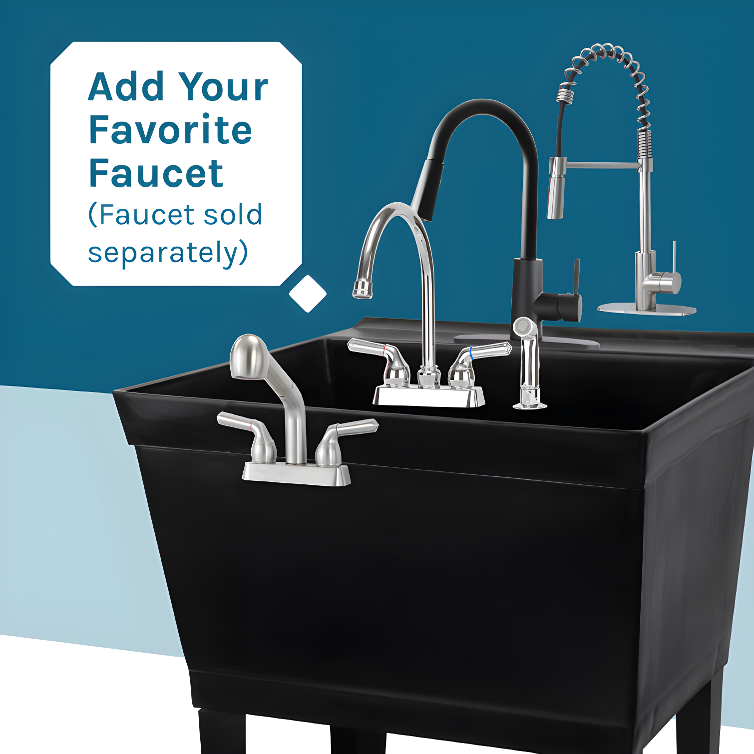23.5'' L x 23.5'' W Free Standing Laundry Sink