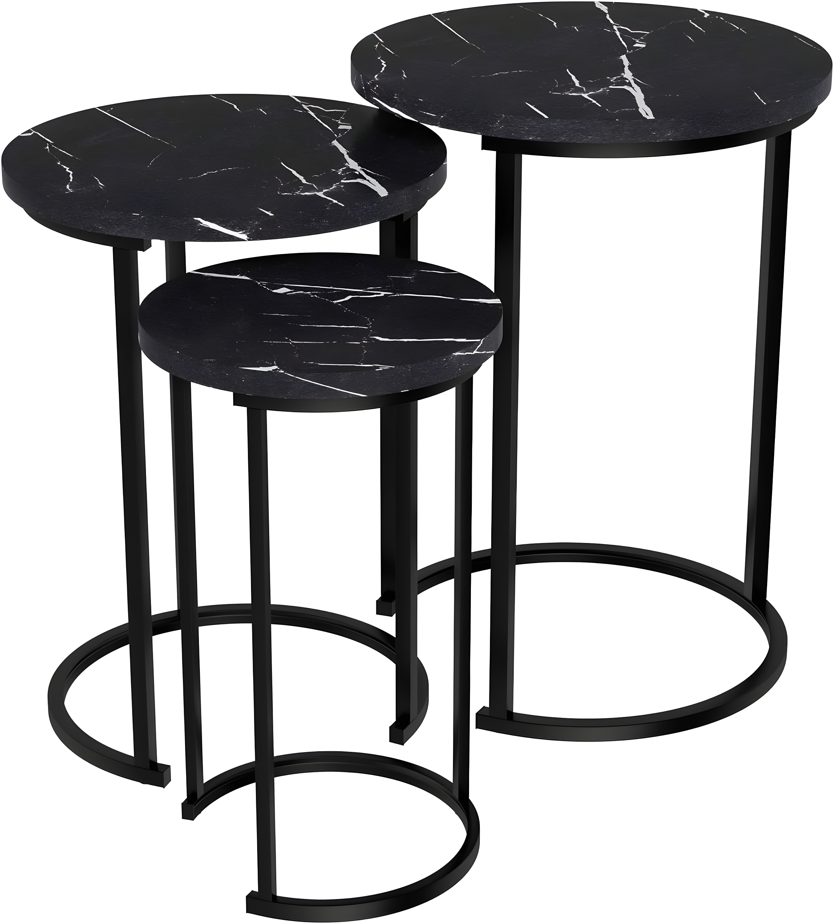 Lavish Home Set of 3 Nesting Tables - Round Side Tables for Living Room