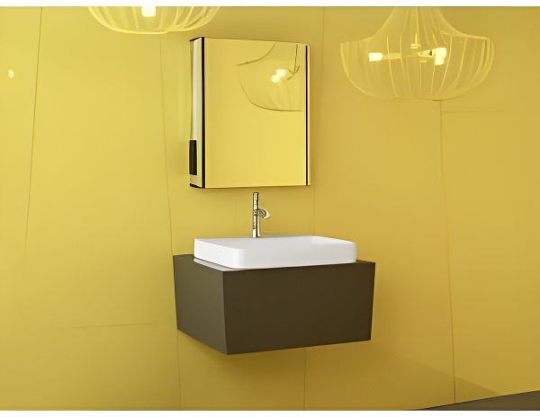 Vox® Vitreous China Rectangular Vessel Bathroom Sink with Overflow