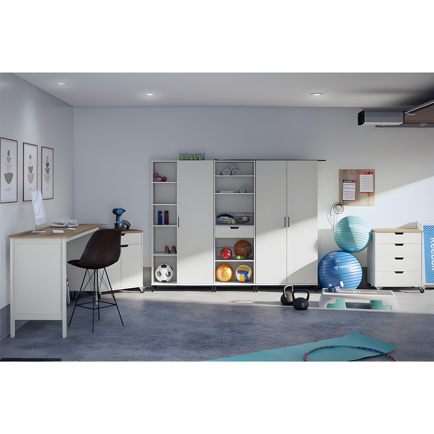 Versa 36" Wide 2 Door Storage Cabinet, White