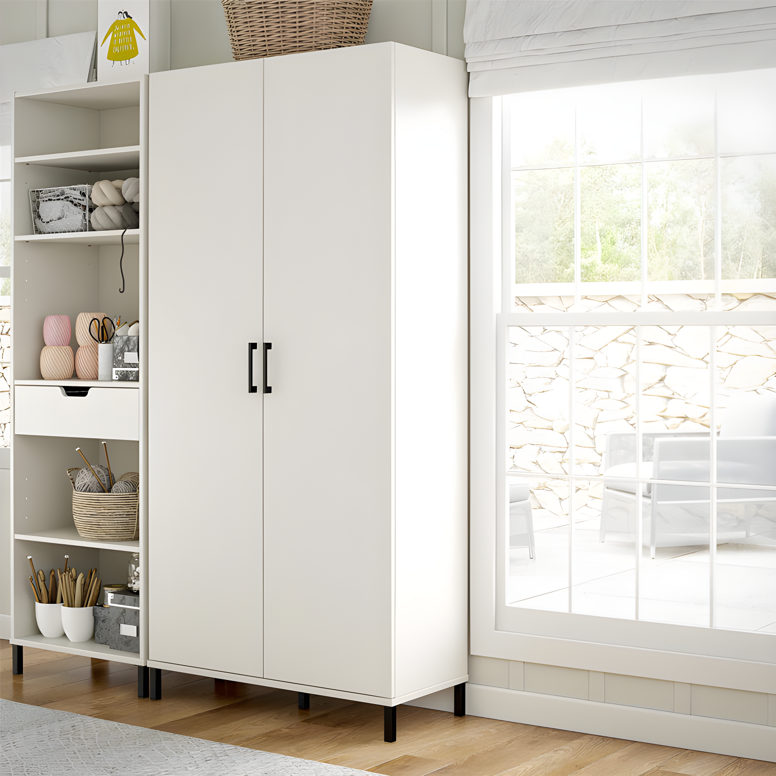 Versa 36" Wide 2 Door Storage Cabinet, White