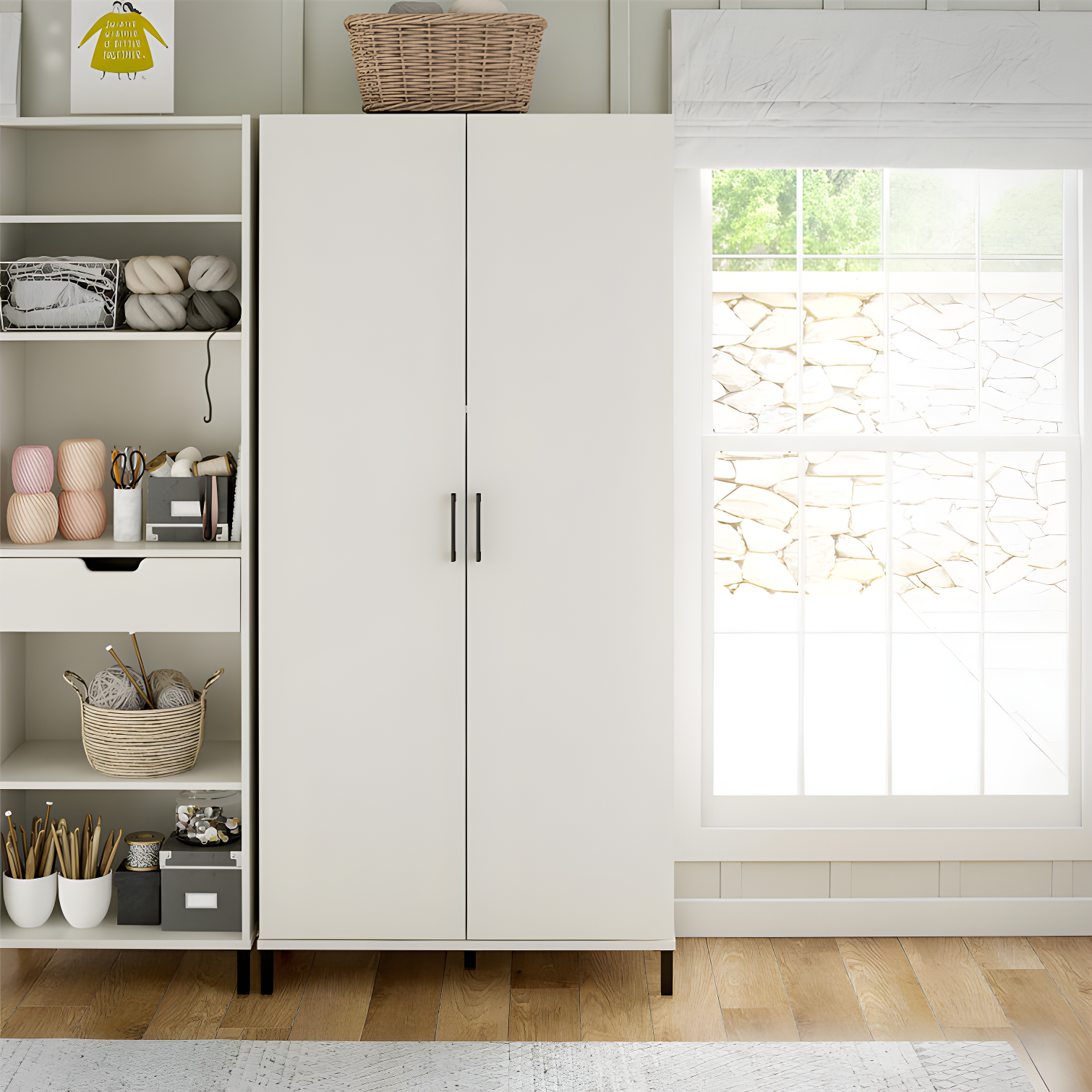 Versa 36" Wide 2 Door Storage Cabinet, White