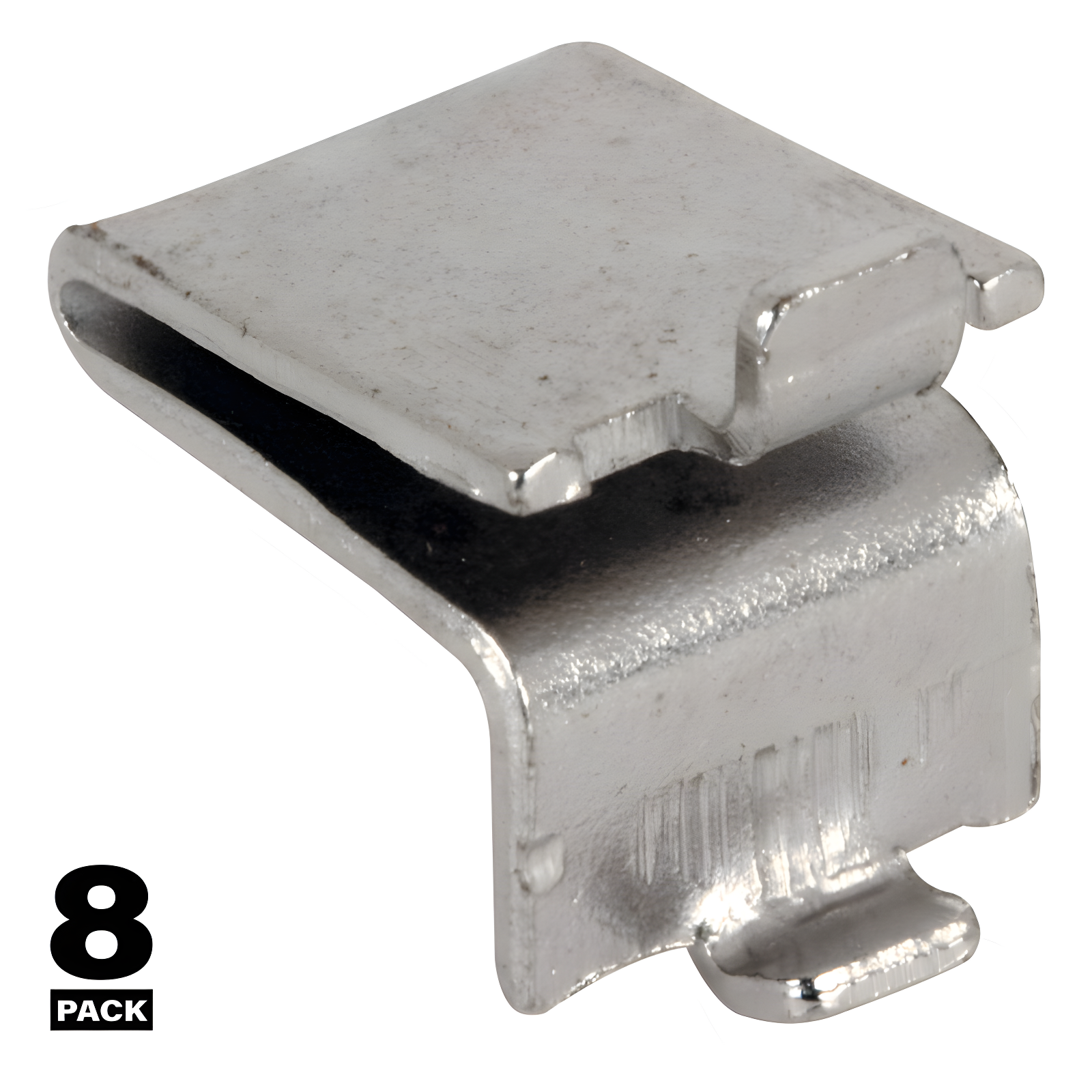 Prime-Line Nickel Plated Metal Strip Lock Style Shelf Bracket , Knape and Vogt (Set of 8)