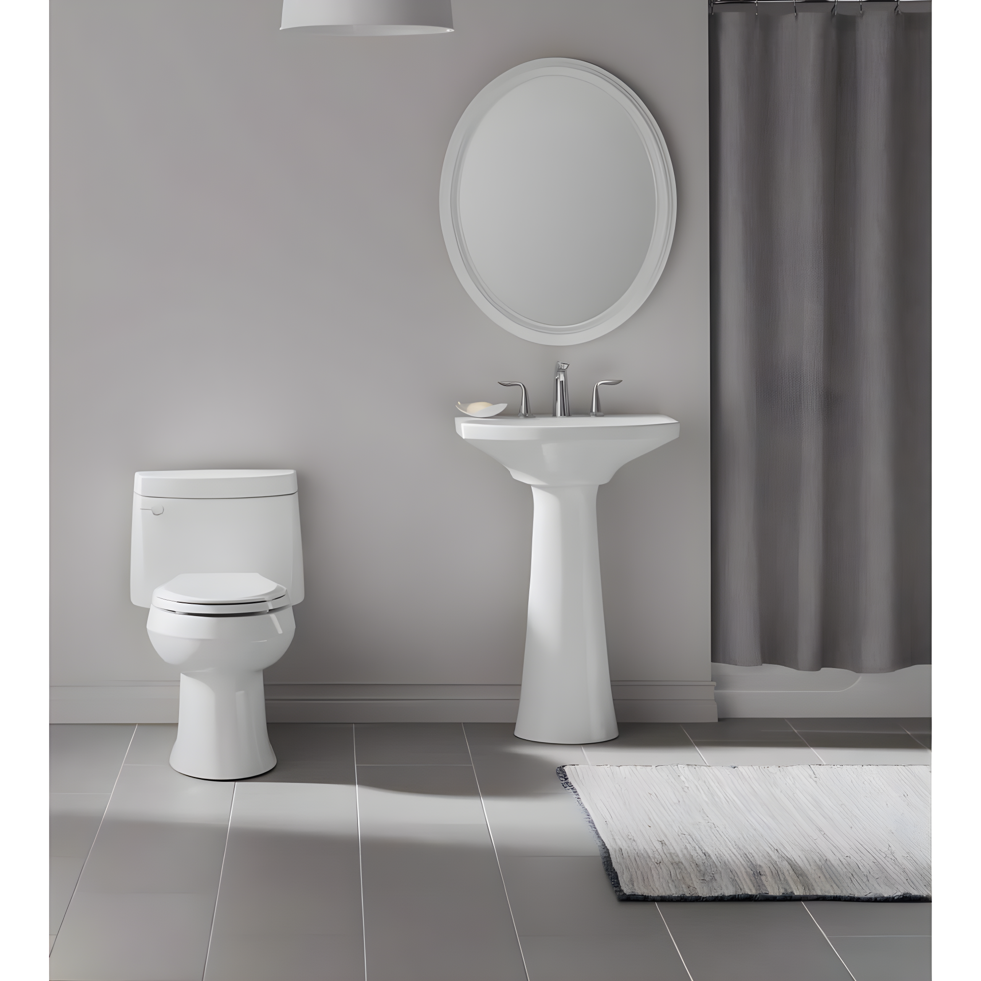 Cimarron® 26.81" Vitreous China U-Shape Pedestal Bathroom Sink with Overflow
