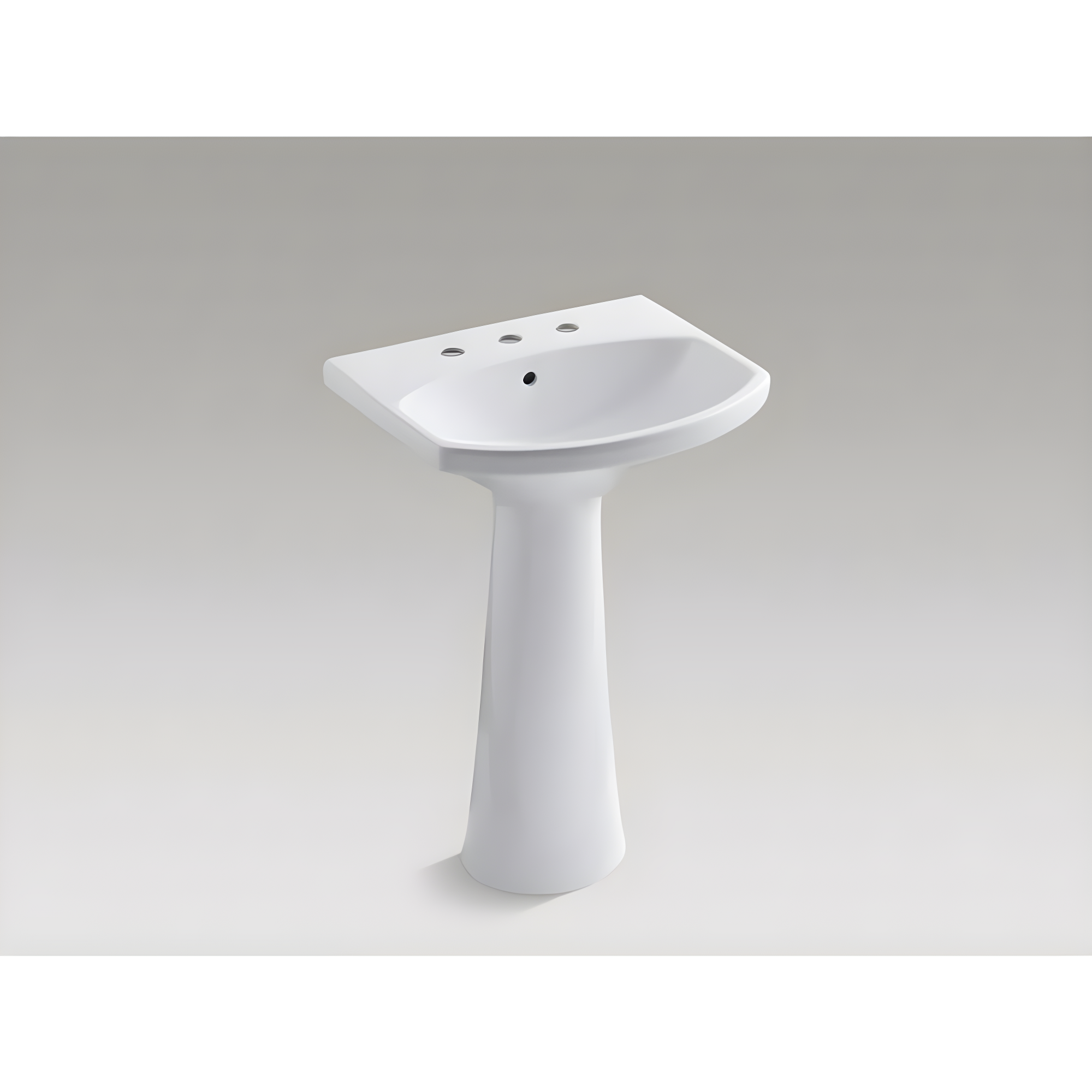 Cimarron® 26.81" Vitreous China U-Shape Pedestal Bathroom Sink with Overflow