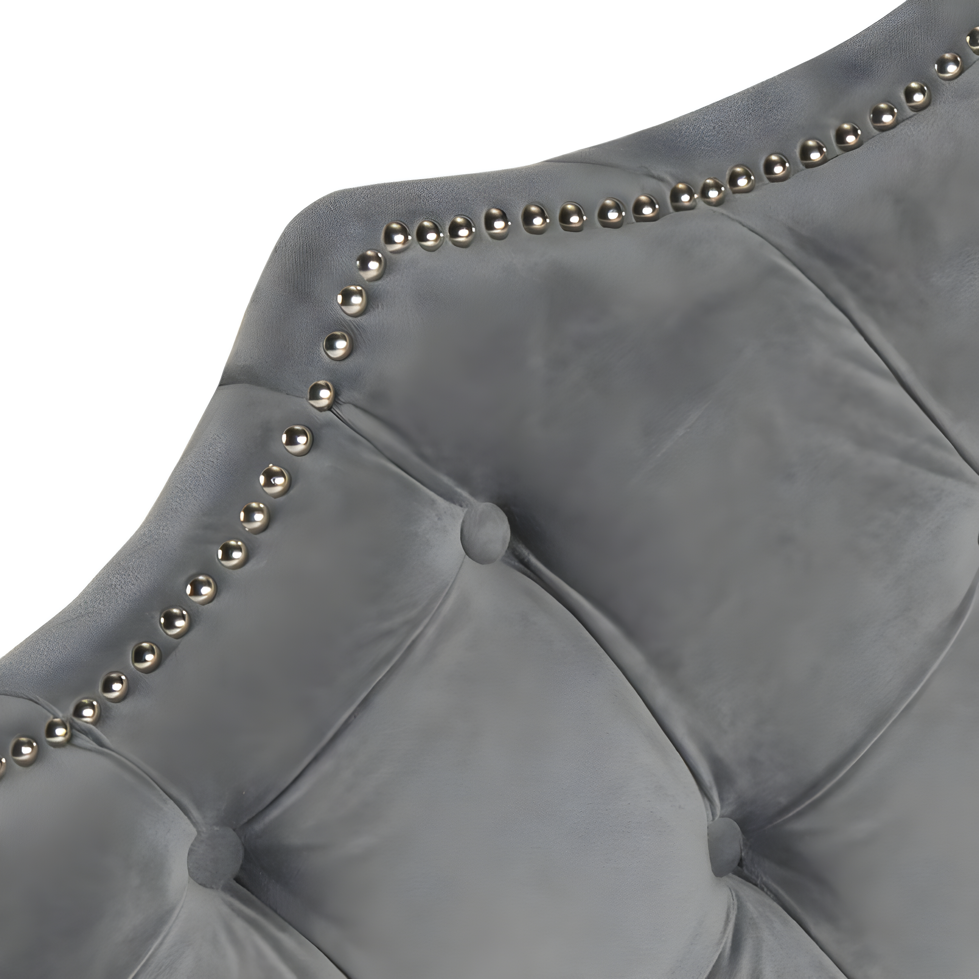 SAFAVIEH Arebelle Rustic Glam Tufted Headboard with Nail Heads, Full, Pewter