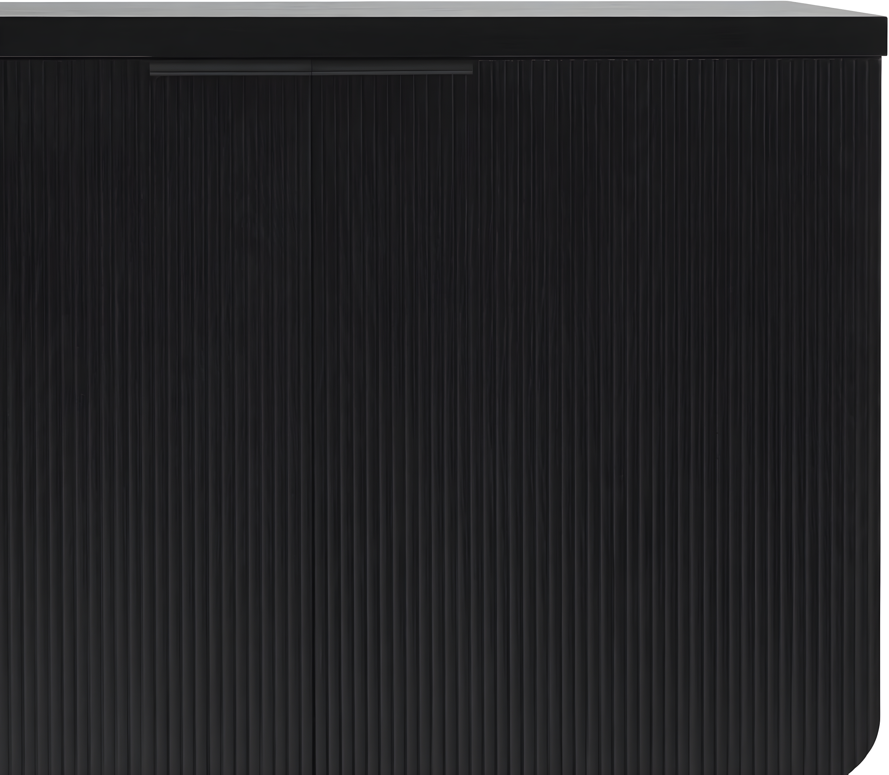 Walker Edison 69" Scandinavian 4-Door Reeded-Front Sideboard, Black