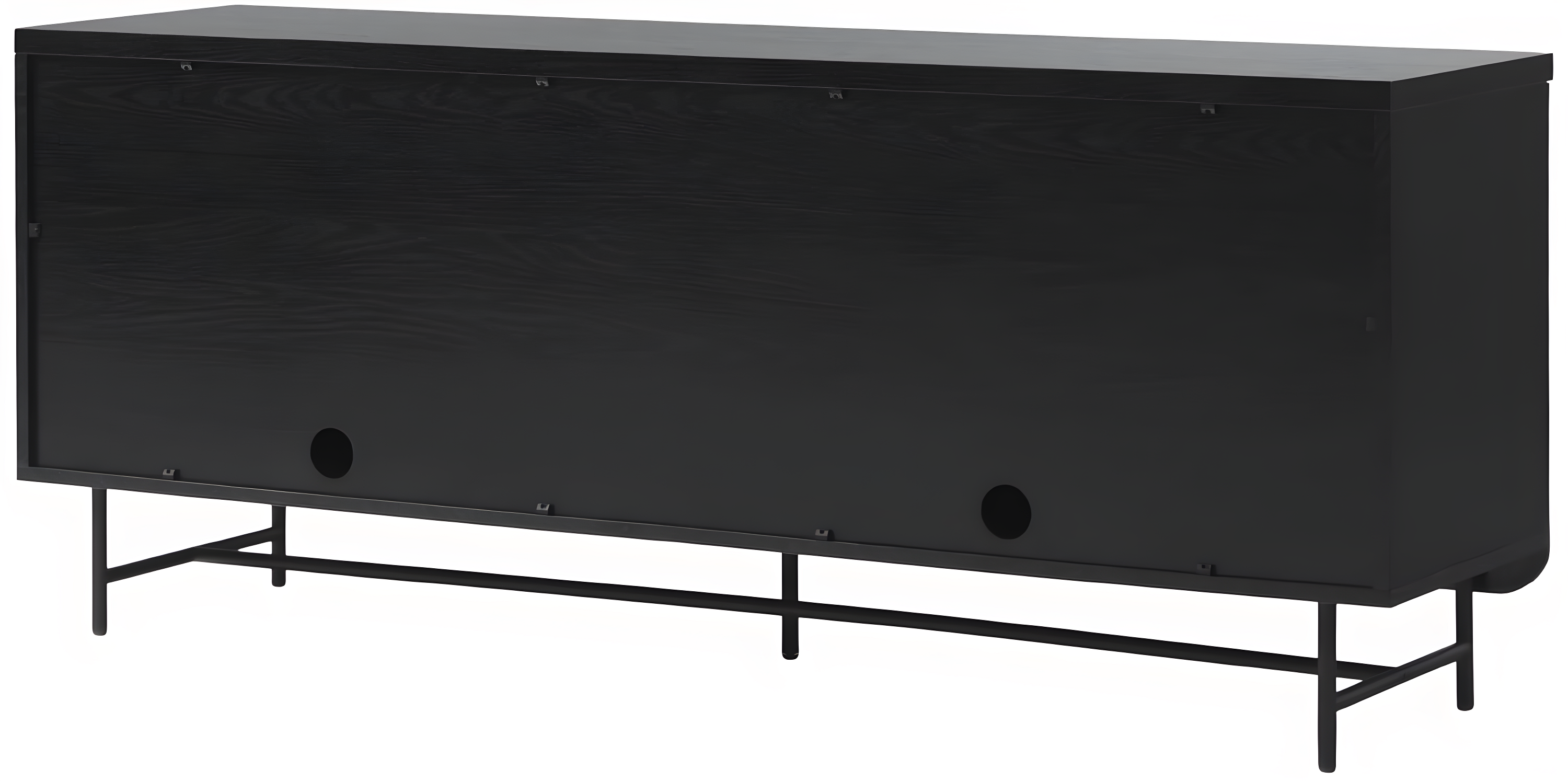 Walker Edison 69" Scandinavian 4-Door Reeded-Front Sideboard, Black