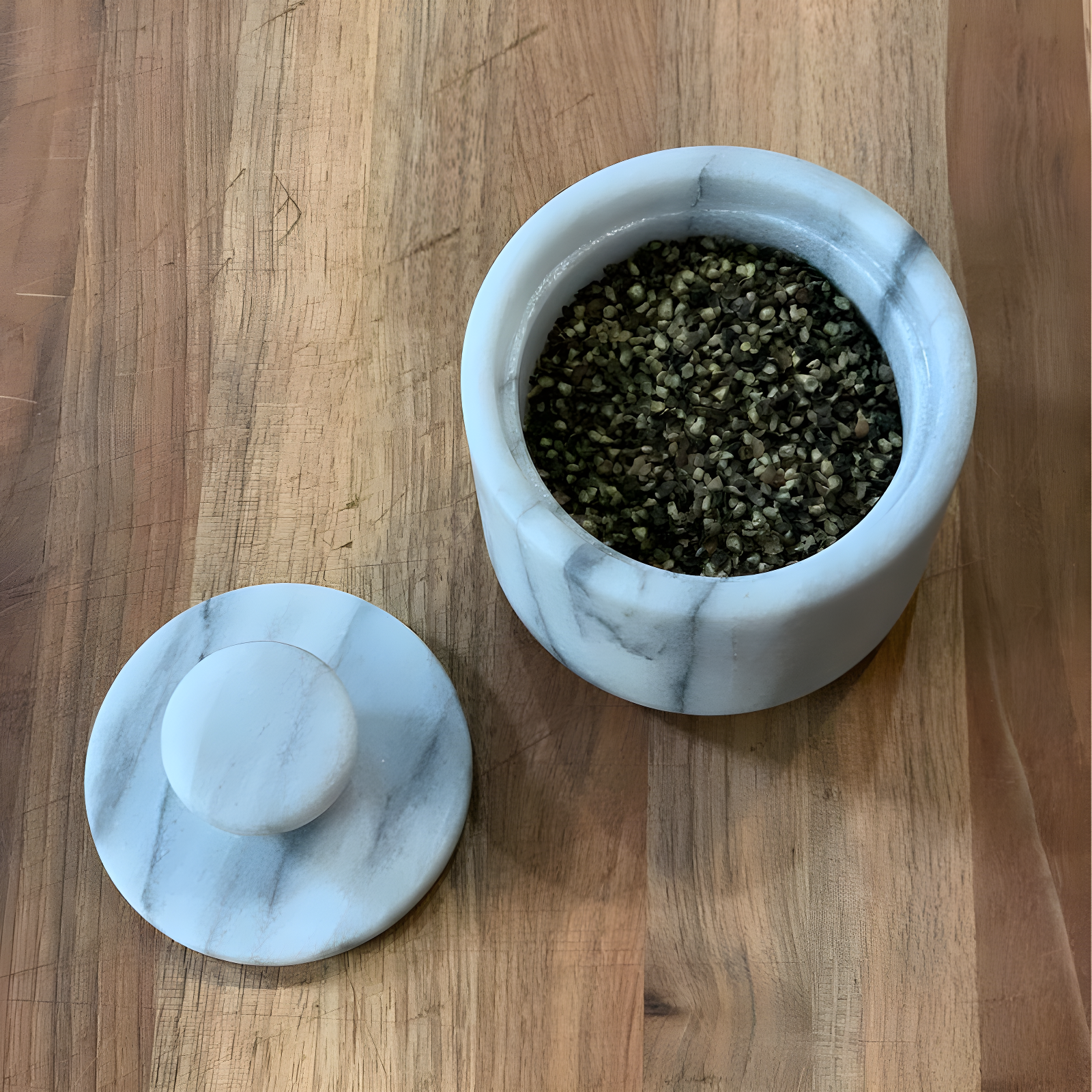 Fox Run Brands Marble Salt Cellar, White
