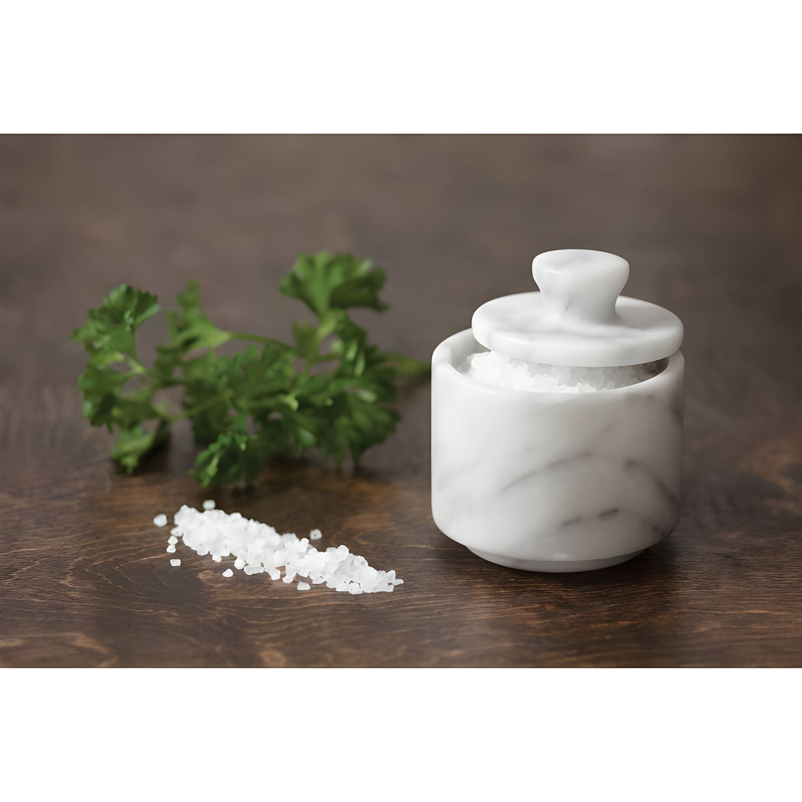 Fox Run Brands Marble Salt Cellar, White