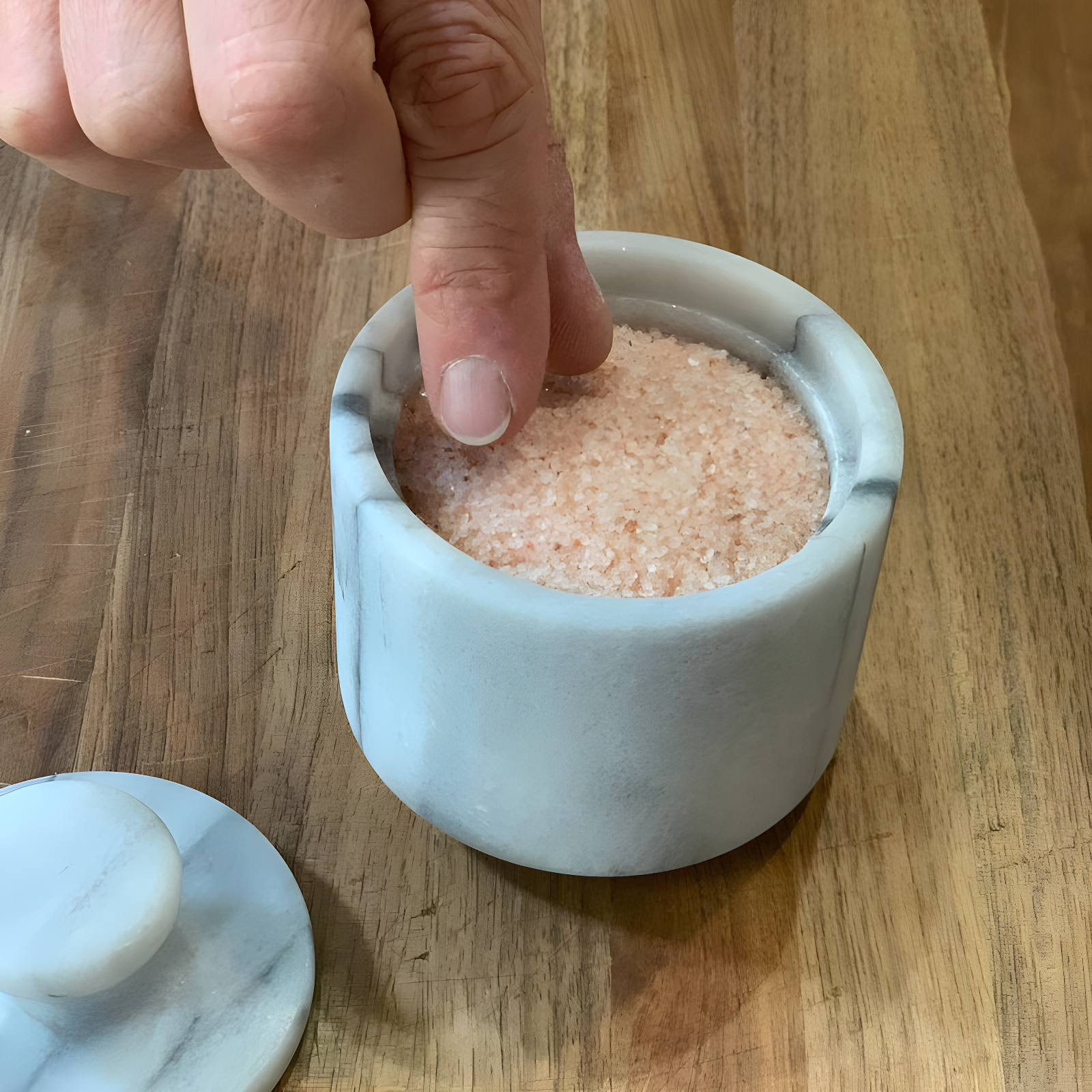 Fox Run Brands Marble Salt Cellar, White