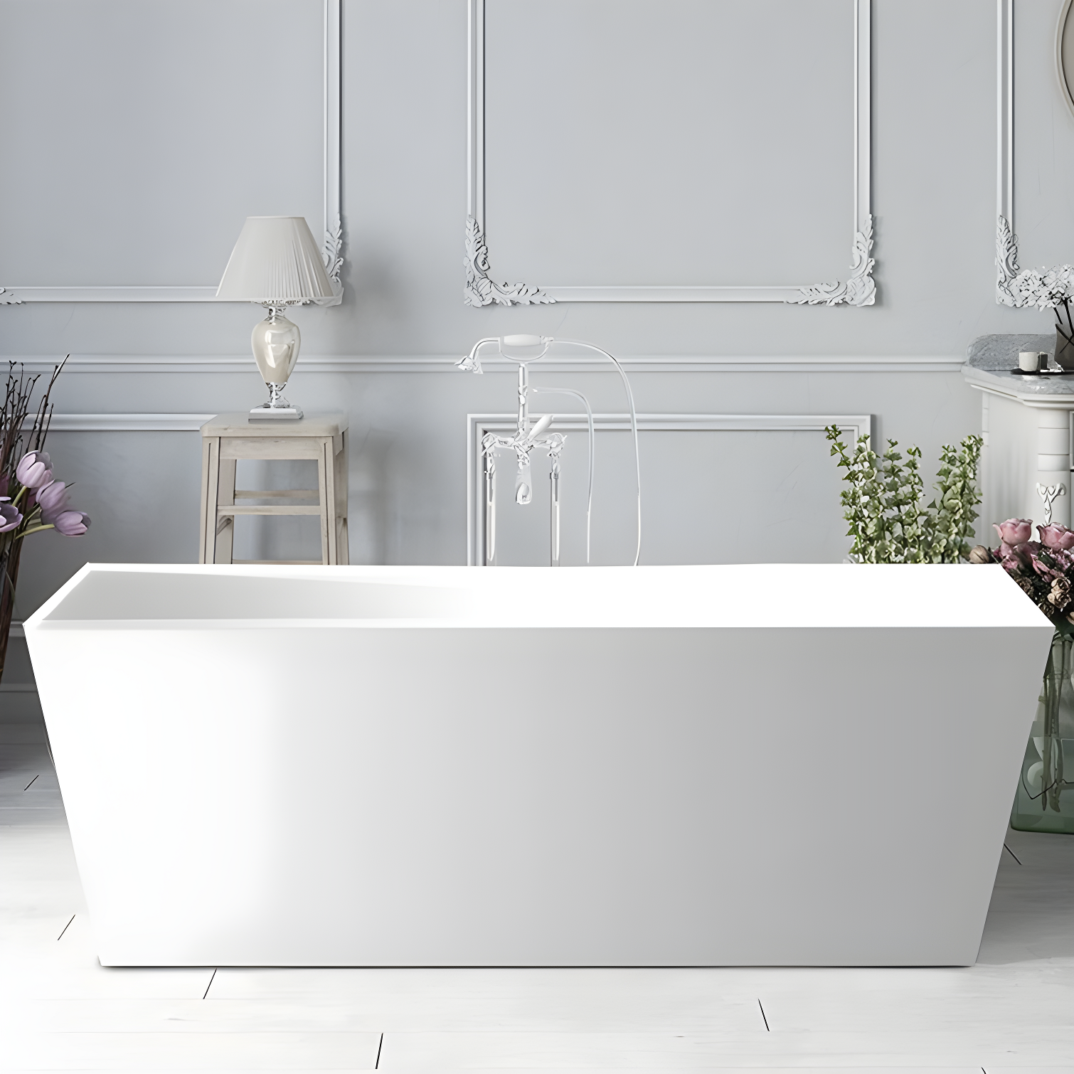 67'' x 32'' Freestanding Soaking Acrylic Bathtub