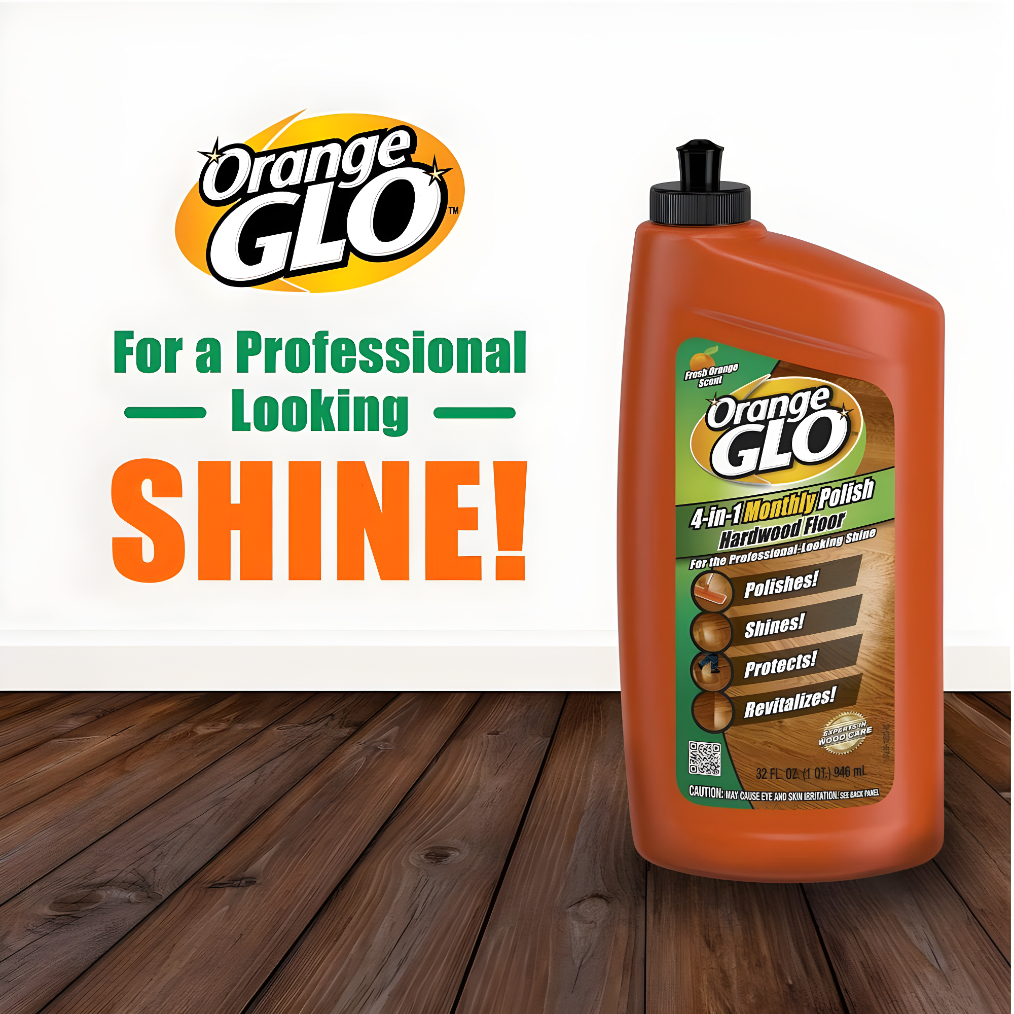 Orange Glo 4-in-1 Monthly Hardwood Floor Polish Orange Scent - 24 fl oz