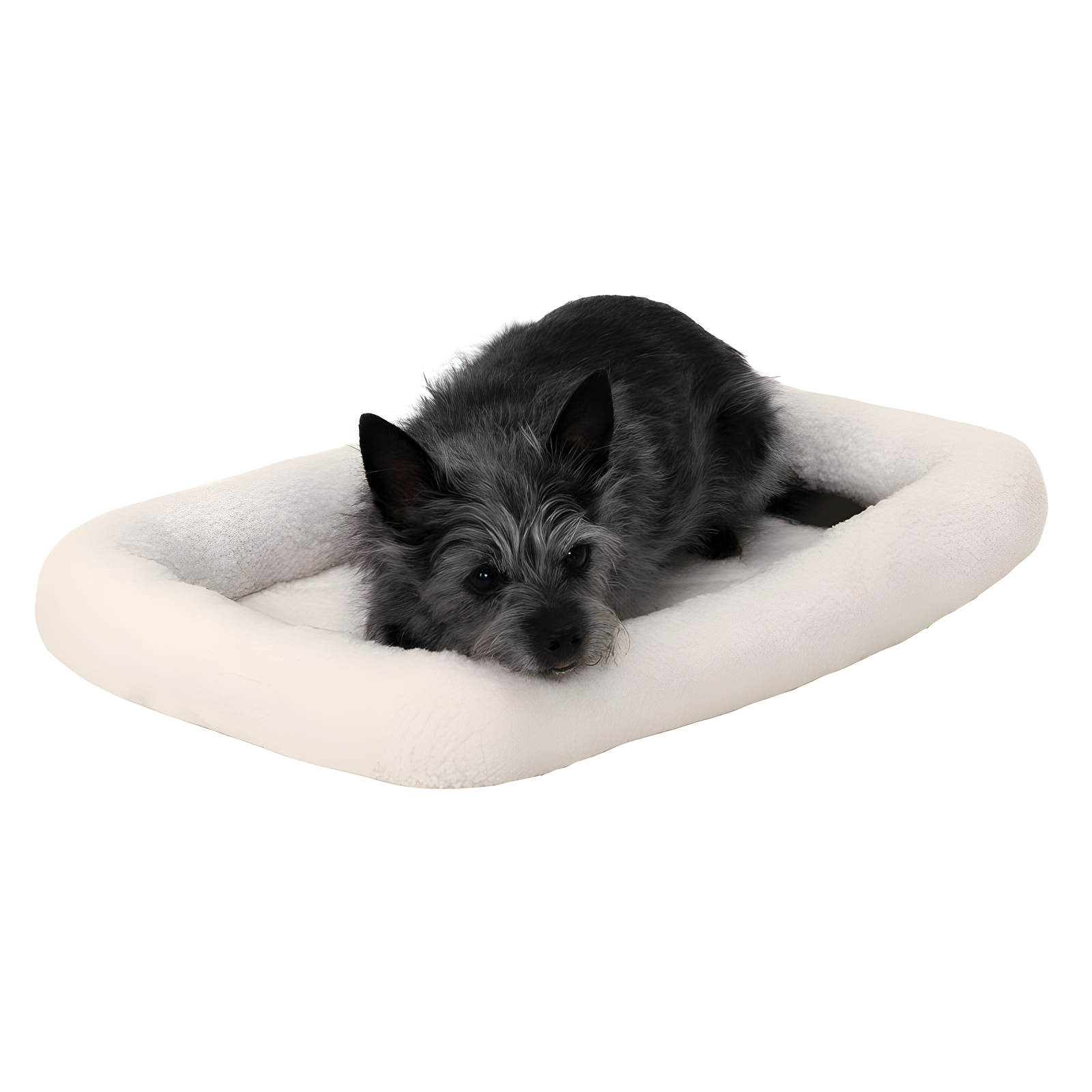 FurHaven Faux Lambswool Crate Bolster Pet Bed
