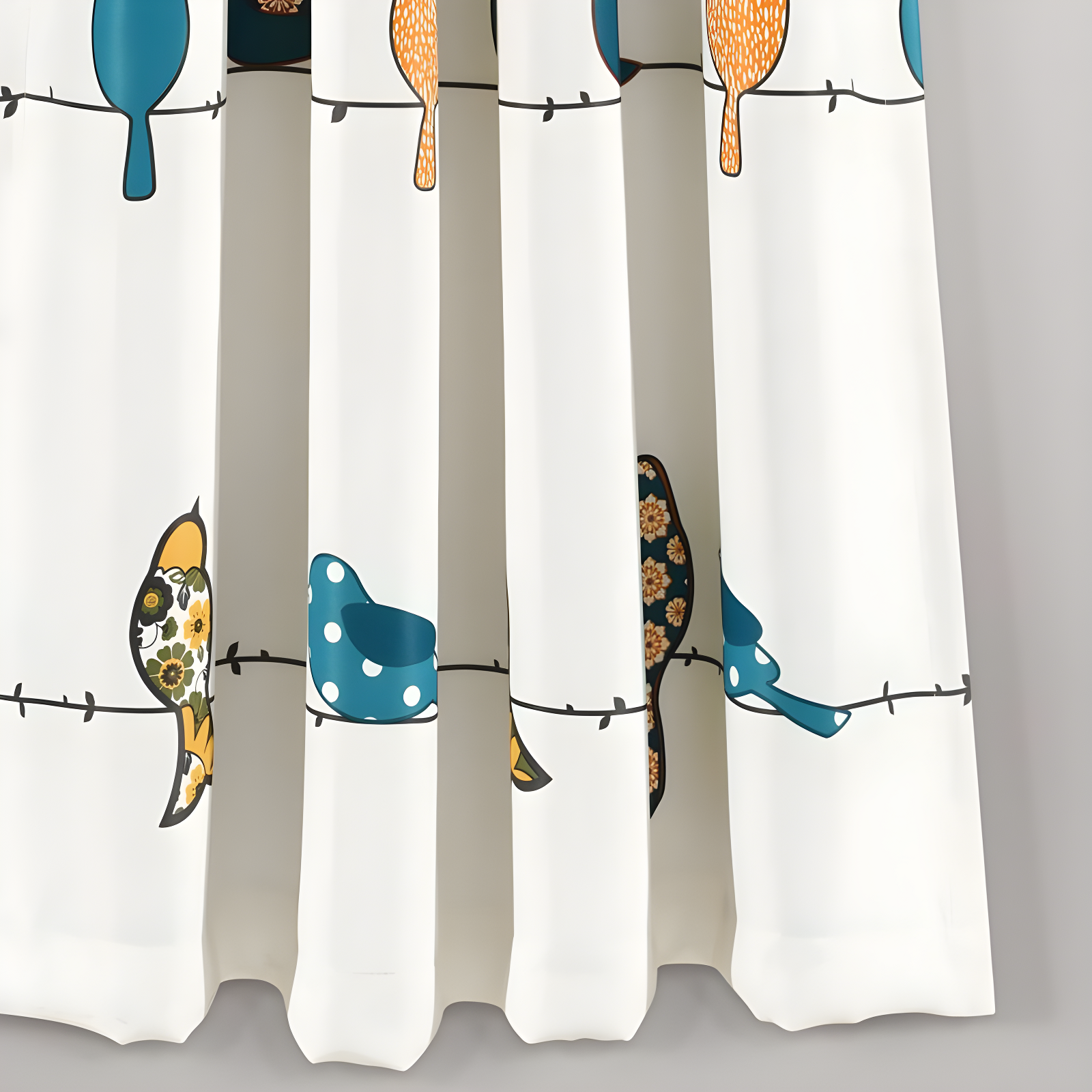 Frifoho Rowley Birds Room Darkening Thermal Rod Pocket Curtain Panels (Set of 2)