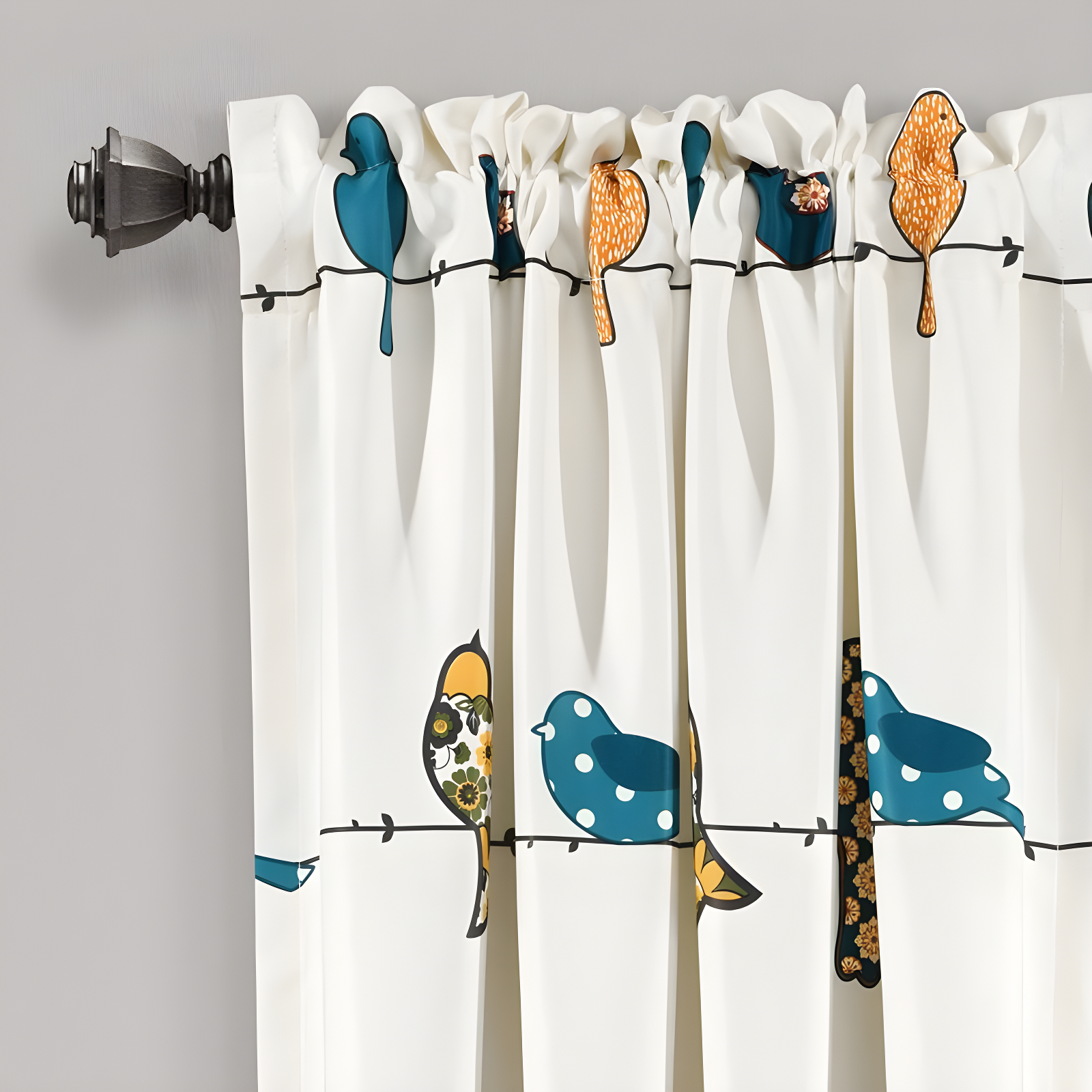 Frifoho Rowley Birds Room Darkening Thermal Rod Pocket Curtain Panels (Set of 2)