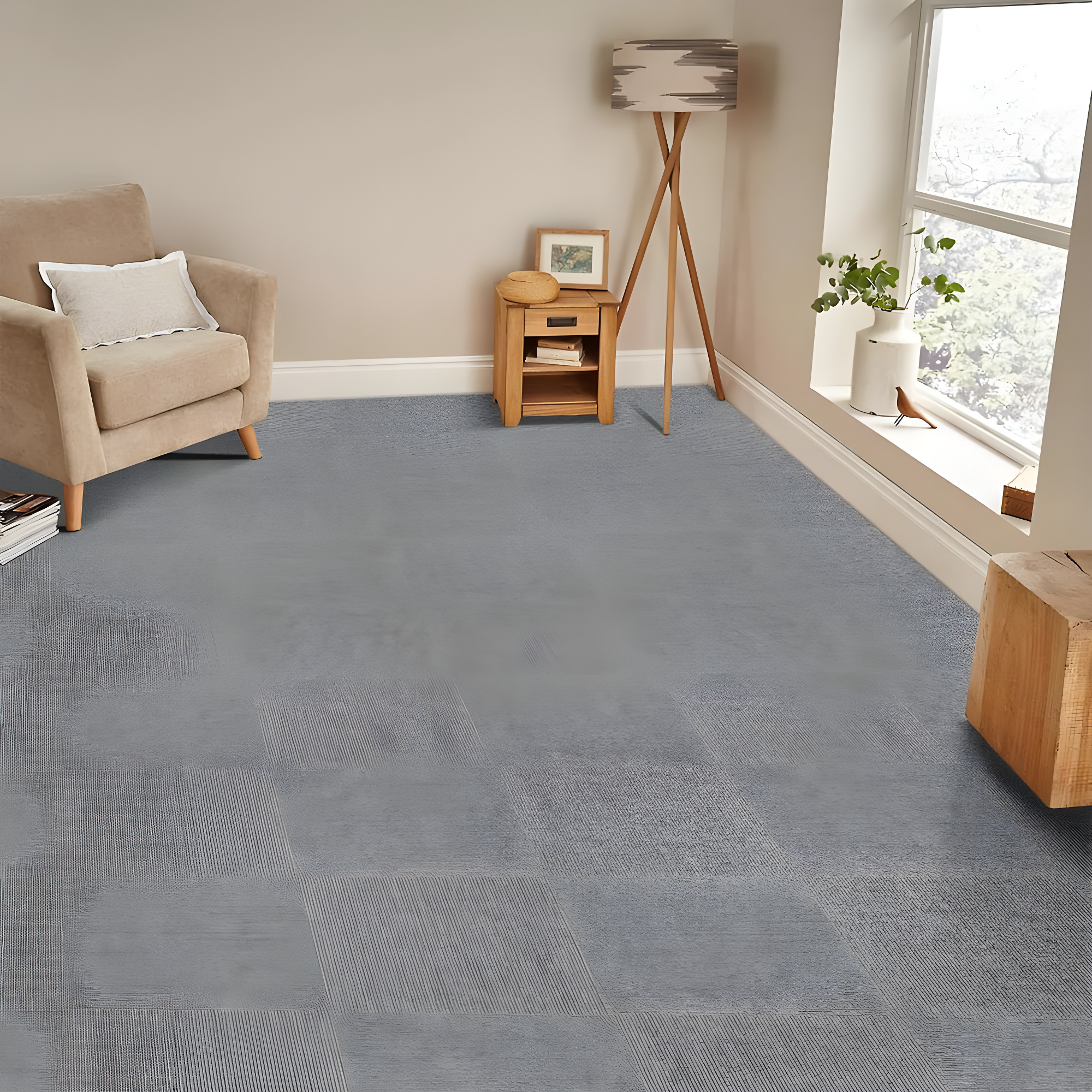 24'' W x 24'' L Level Cut And Loop Polyester Carpet Tile