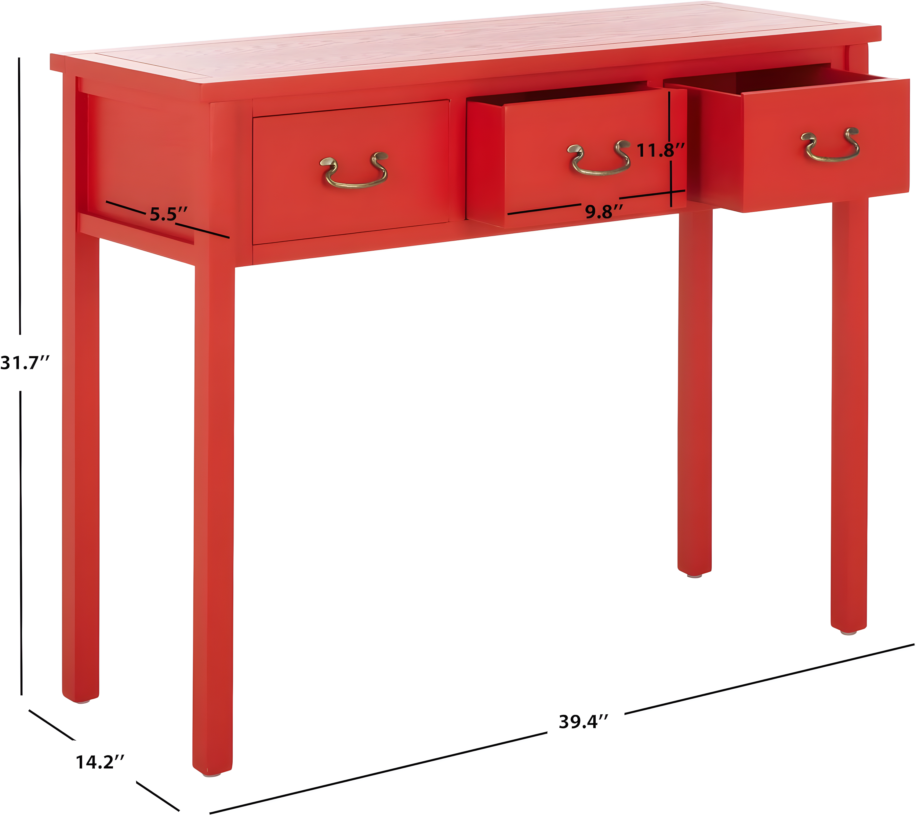 Cindy Console Table - Hot Red - Safavieh