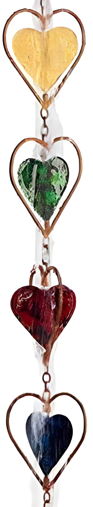 Ancient Graffiti Multicolor Heart Rain Chain, 4" x 96" x 4"