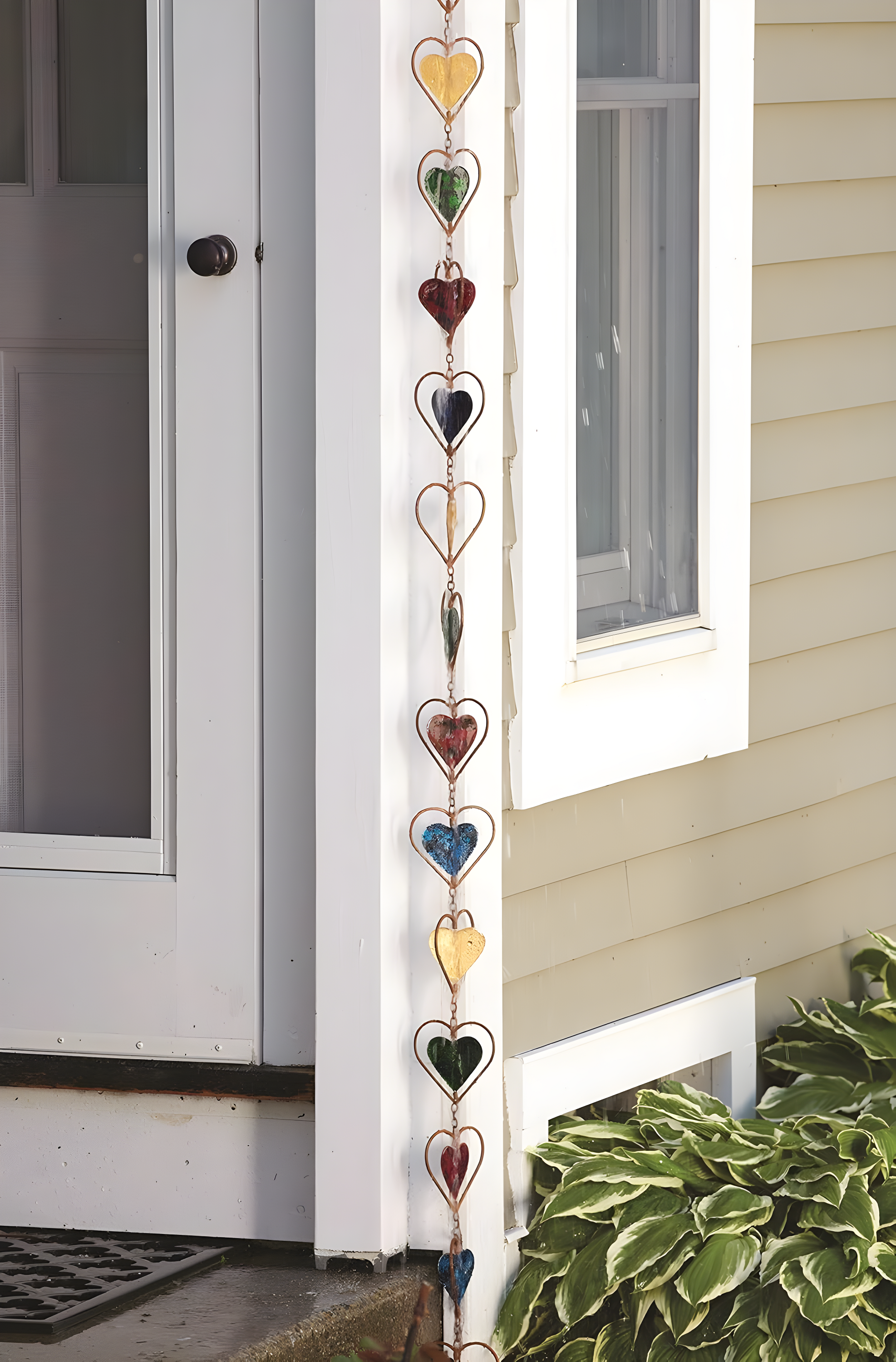 Ancient Graffiti Multicolor Heart Rain Chain, 4" x 96" x 4"