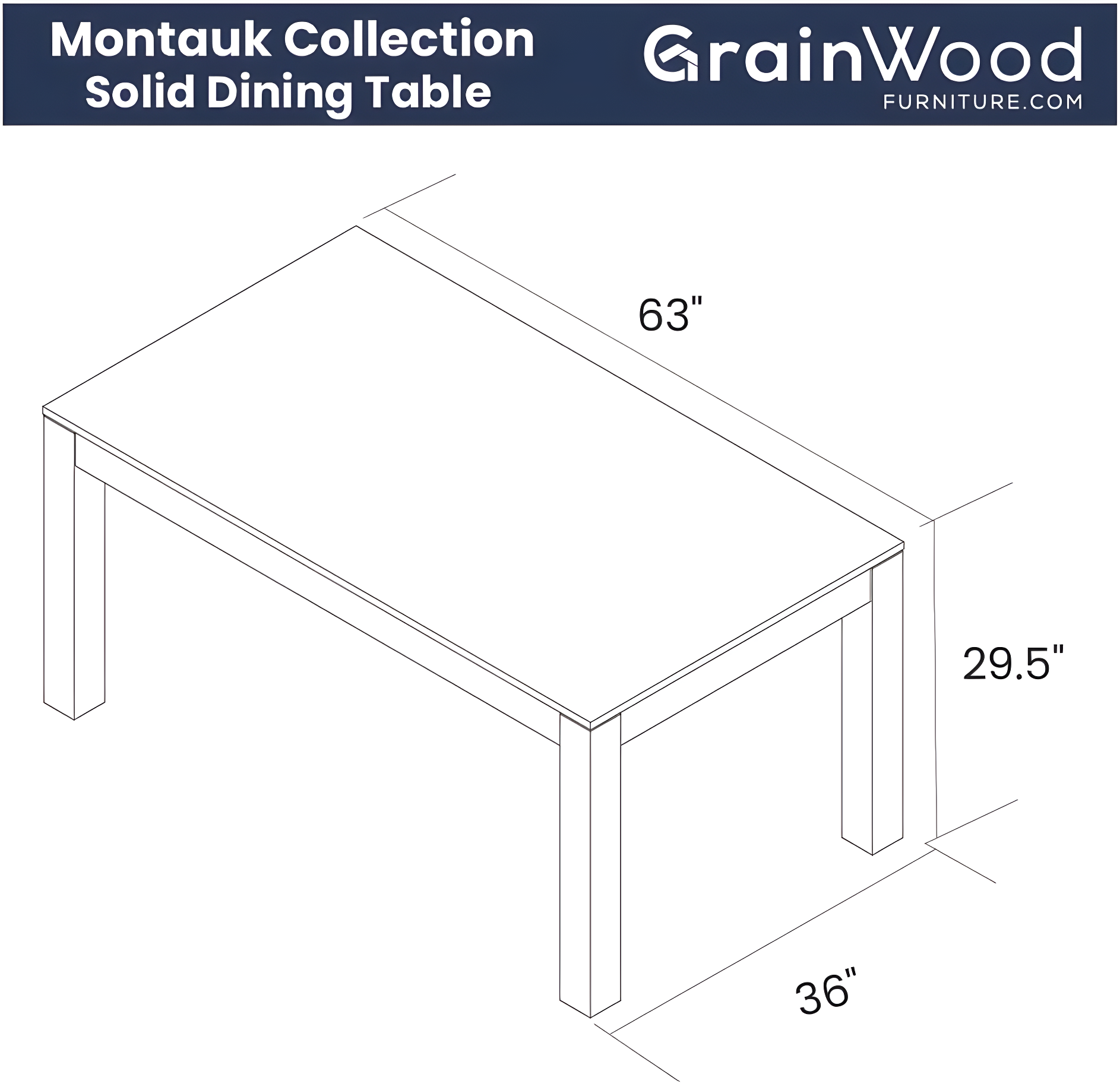 Montauk Pine Solid Wood Dining Table