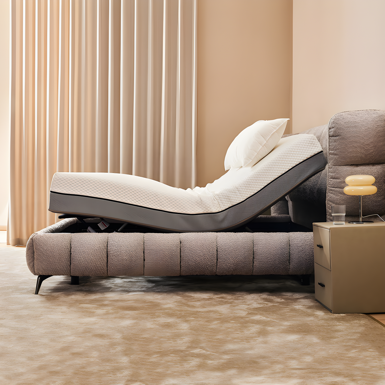 Adjustable Bed Base Frame Queen Bed Frame With Head And Foot Incline Wireless Remote Zero Gravity Quiet Motor