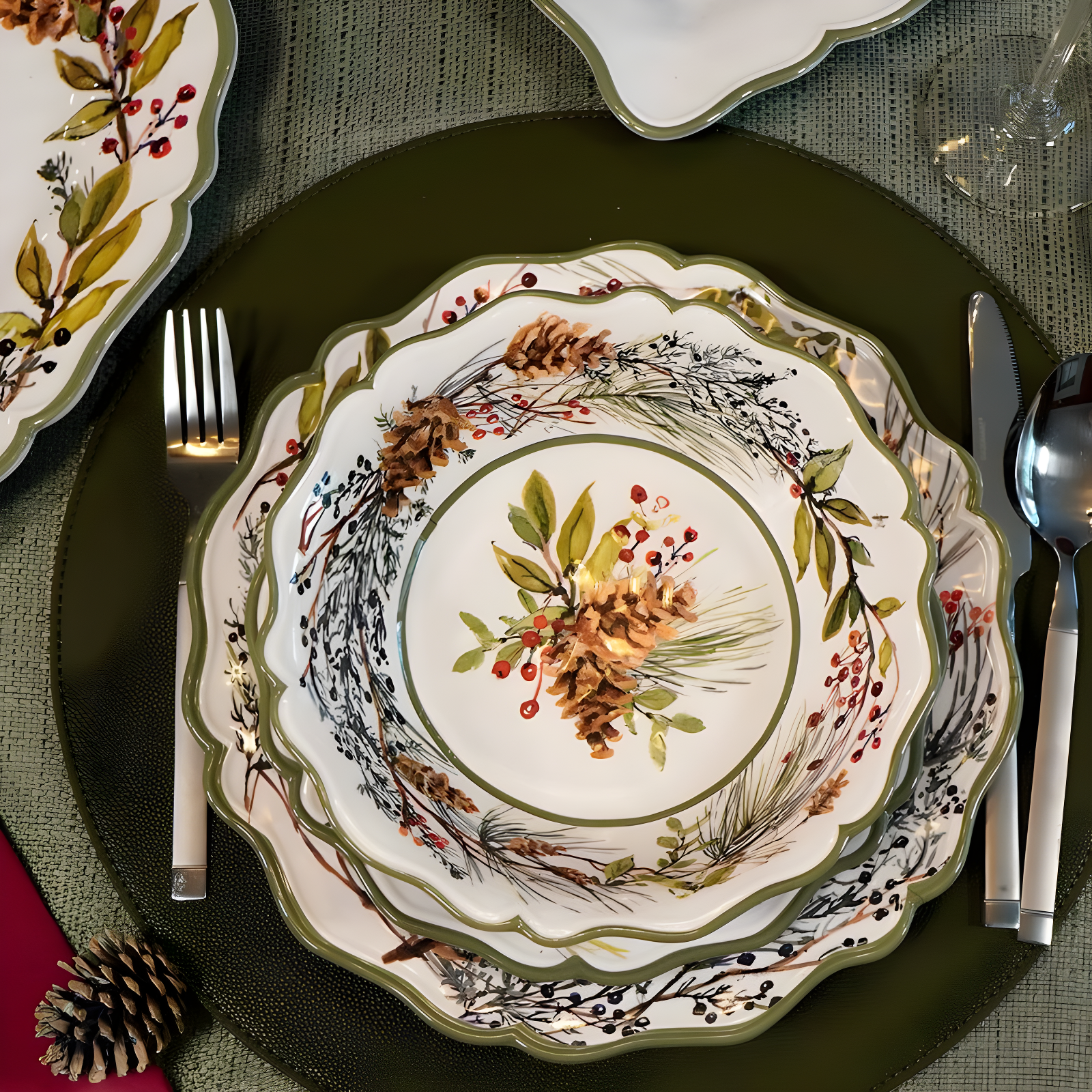 Winters Forest Set of 4 All Purpose Bowl 8.5" x 2" (Set of 4)