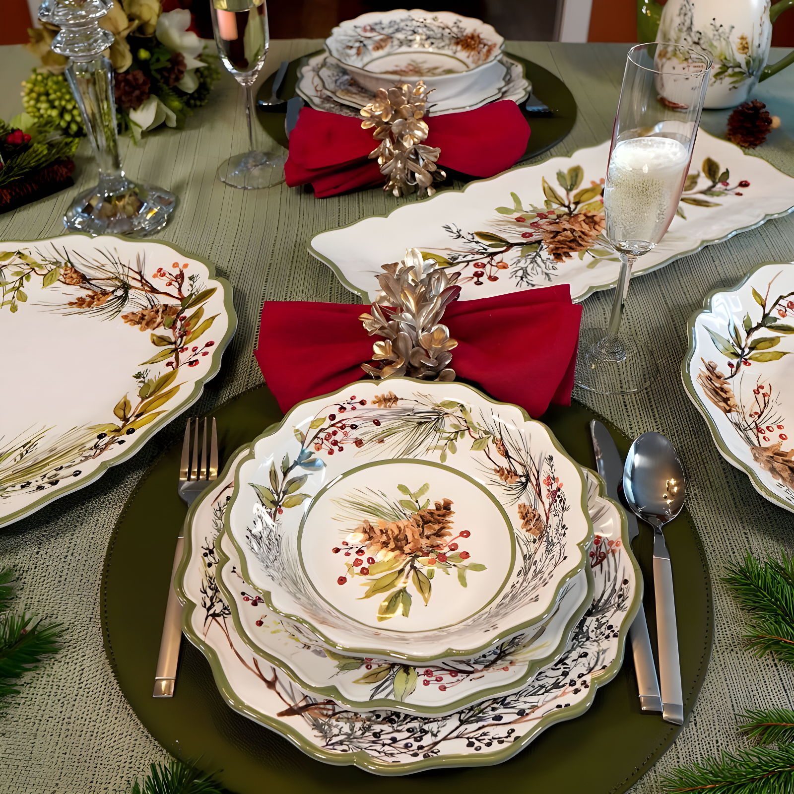 Winters Forest Set of 4 All Purpose Bowl 8.5" x 2" (Set of 4)