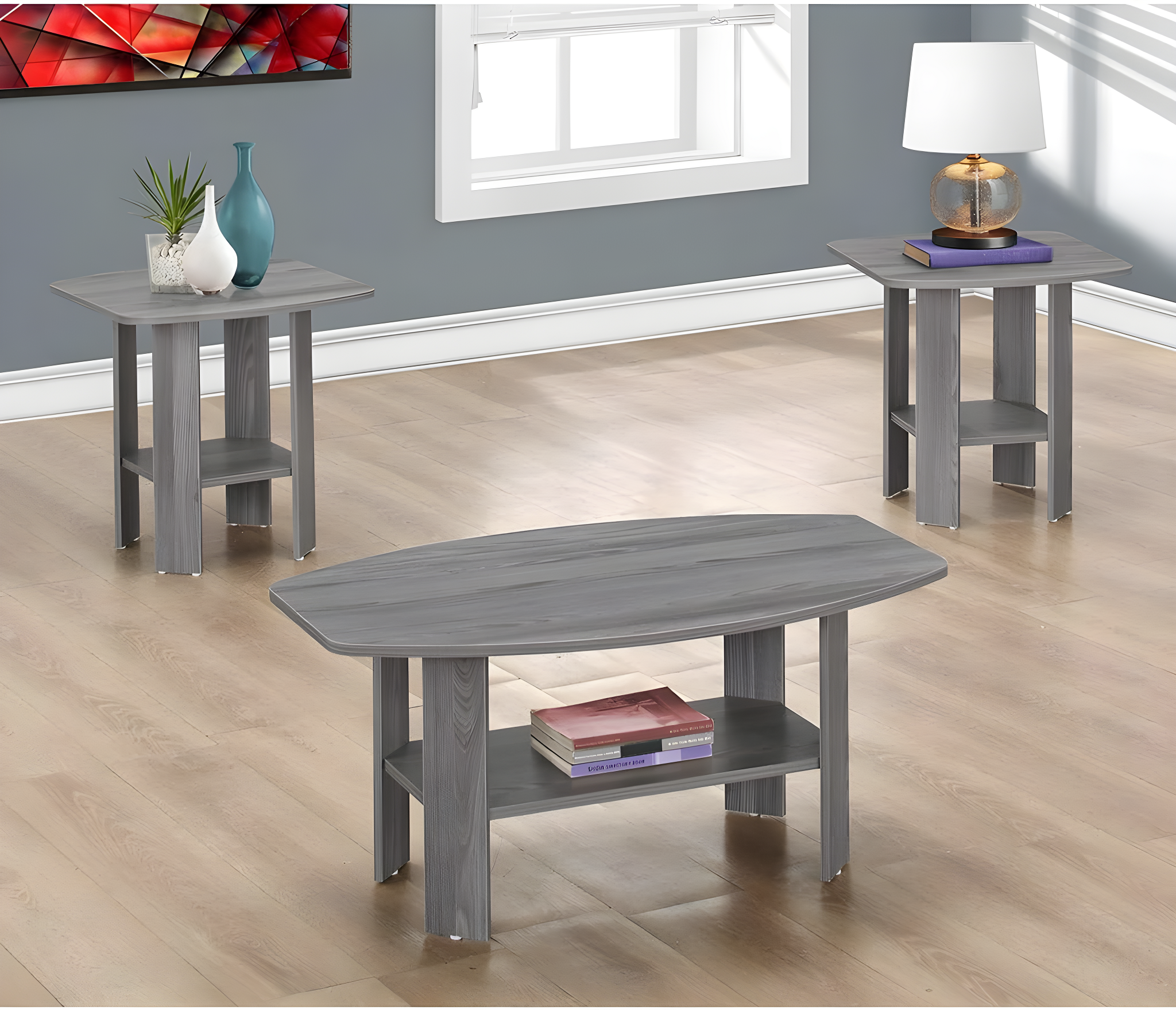 Porch & Den Table Set, 3pcs Set, Coffee, End, Side, Accent, Living Room, Laminate, Transitional