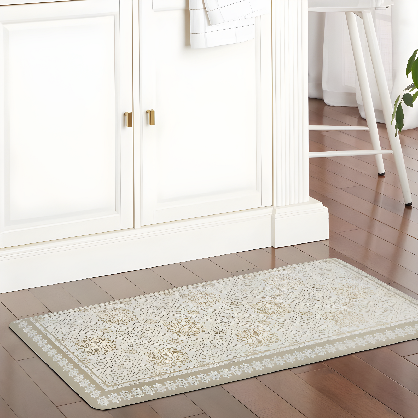 Martha Stewart MARTHA STEWART Comfort Anti Fatigue Strie Medallion Kitchen Mat 19.6”x39”