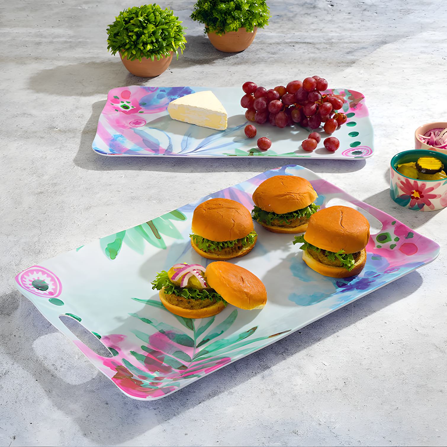 Spice by Tia Mowry Spice By Tia Mowry Cinnamon Twist 2 Piece Melamine Serving Tray Set In Multi