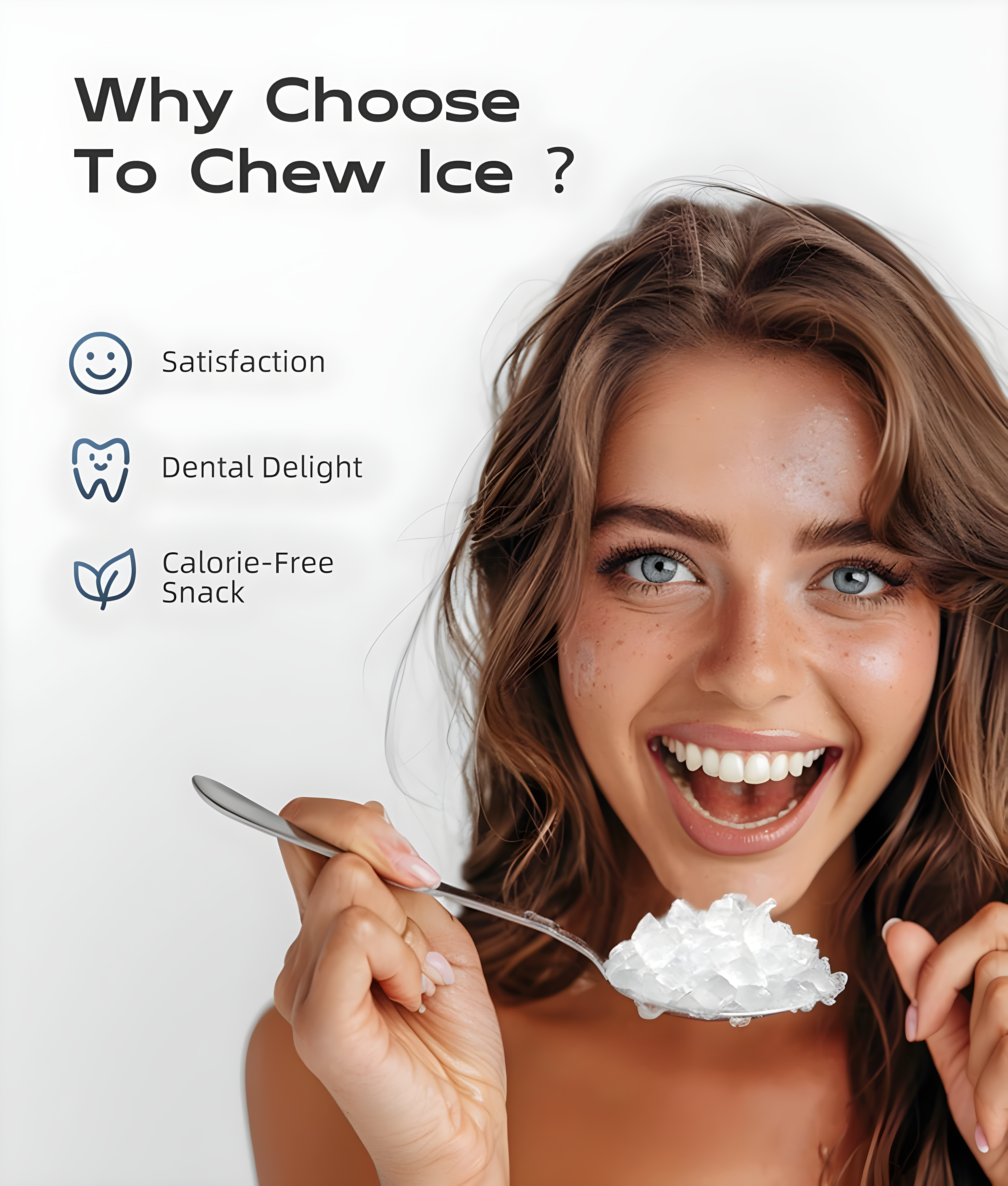 ecozy Nugget Ice Maker Countertop, Ice Maker with 33 lbs/24H, Crushed Pellet Ice Cubes, One-Click Operation Ice Machine with Self-Cleaning, for Party/Kitchen/Bar/Office, Stainless Steel